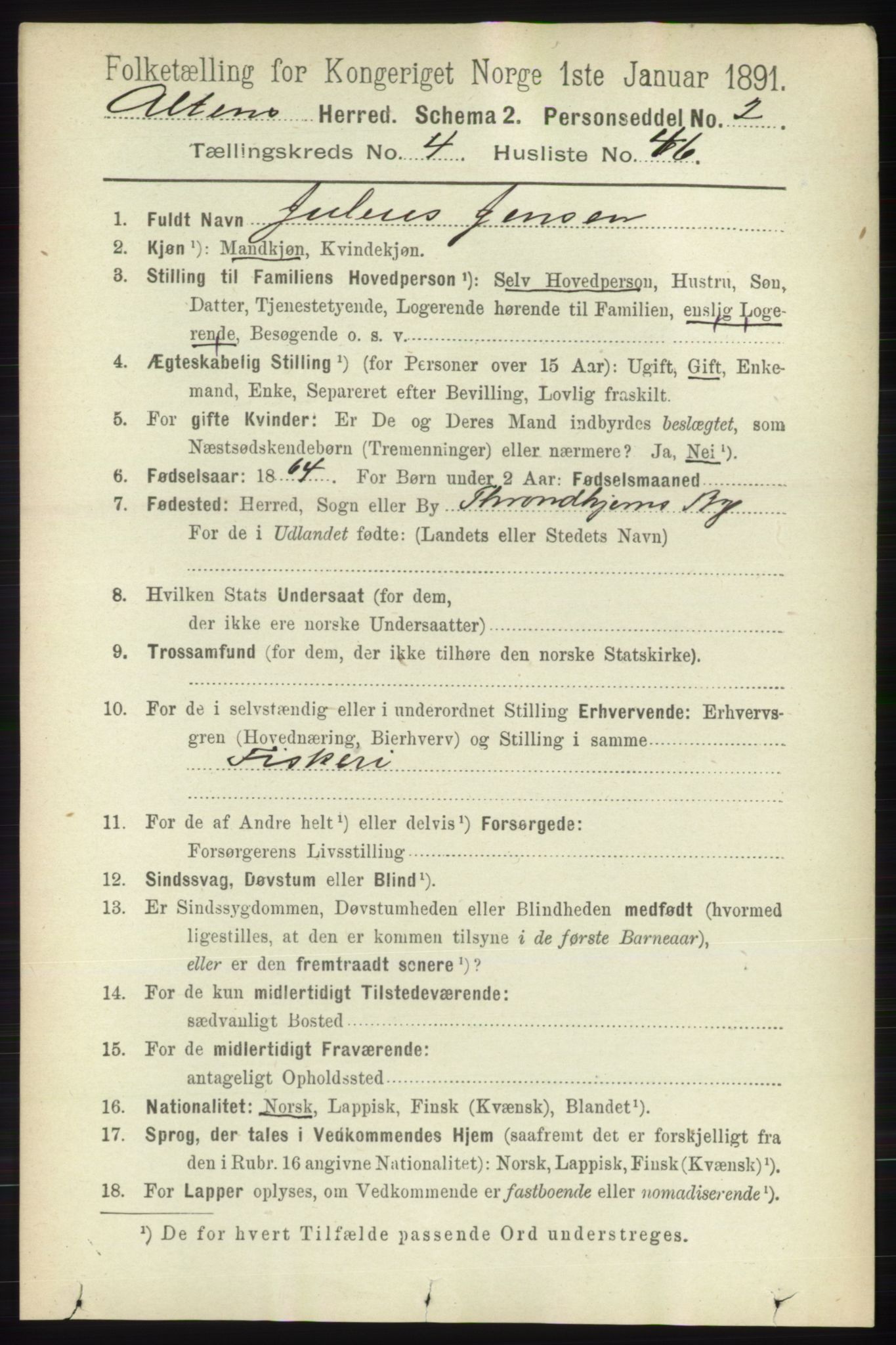 RA, 1891 census for 2012 Alta, 1891, p. 1589