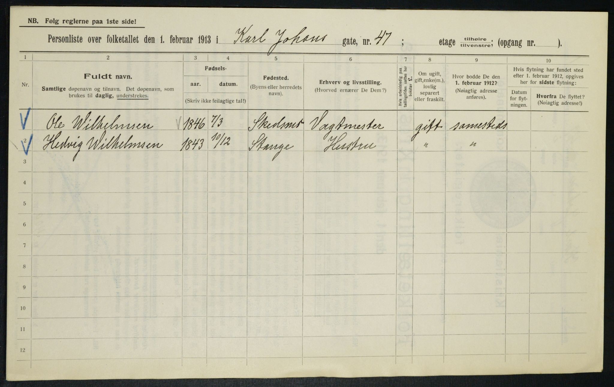 OBA, Municipal Census 1913 for Kristiania, 1913, p. 48670