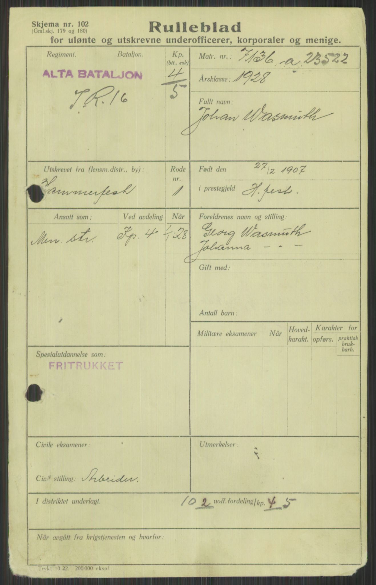 Forsvaret, Troms infanteriregiment nr. 16, AV/RA-RAFA-3146/P/Pa/L0013/0003: Rulleblad / Rulleblad for regimentets menige mannskaper, årsklasse 1928, 1928, p. 781