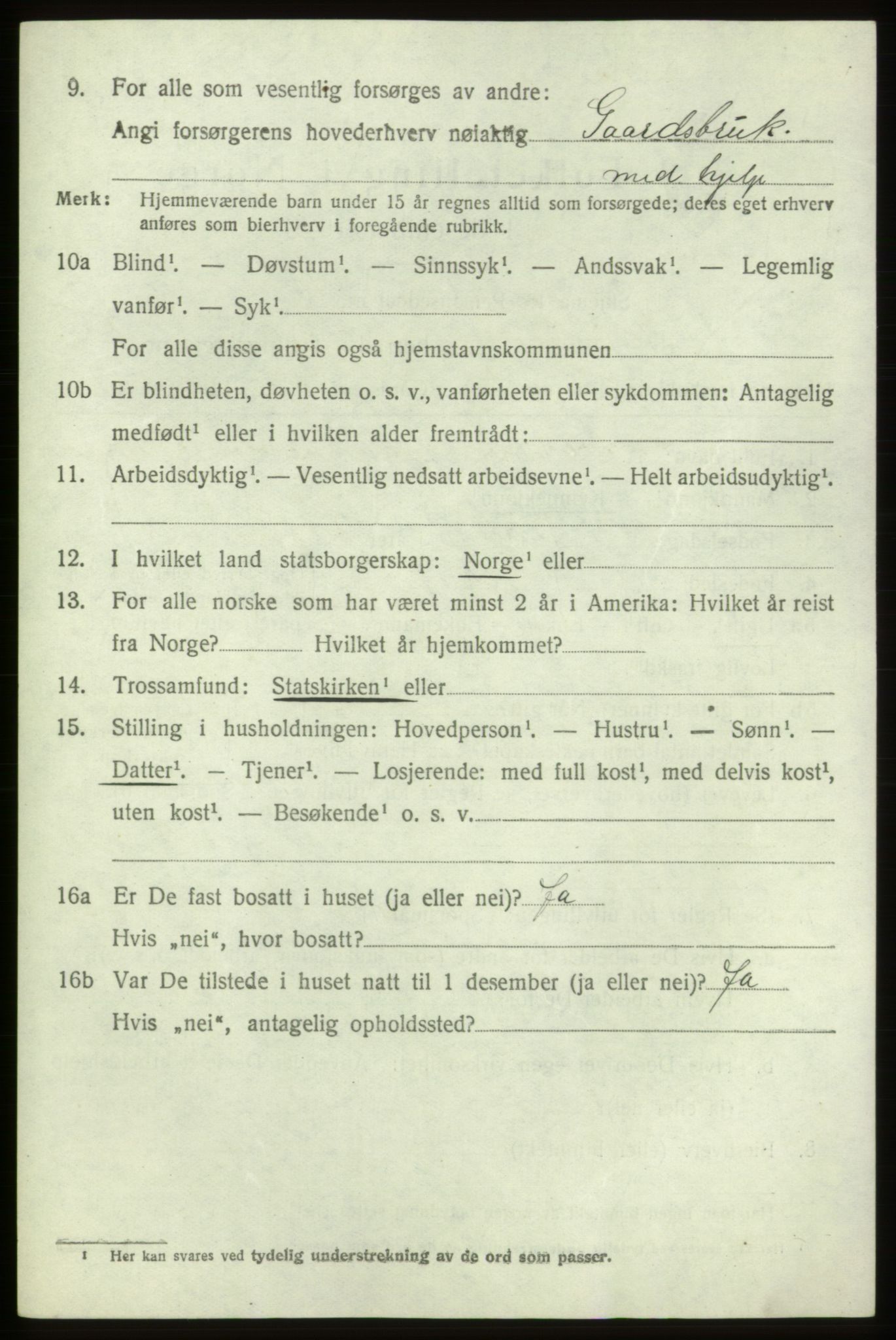 SAB, 1920 census for Fitjar, 1920, p. 3739