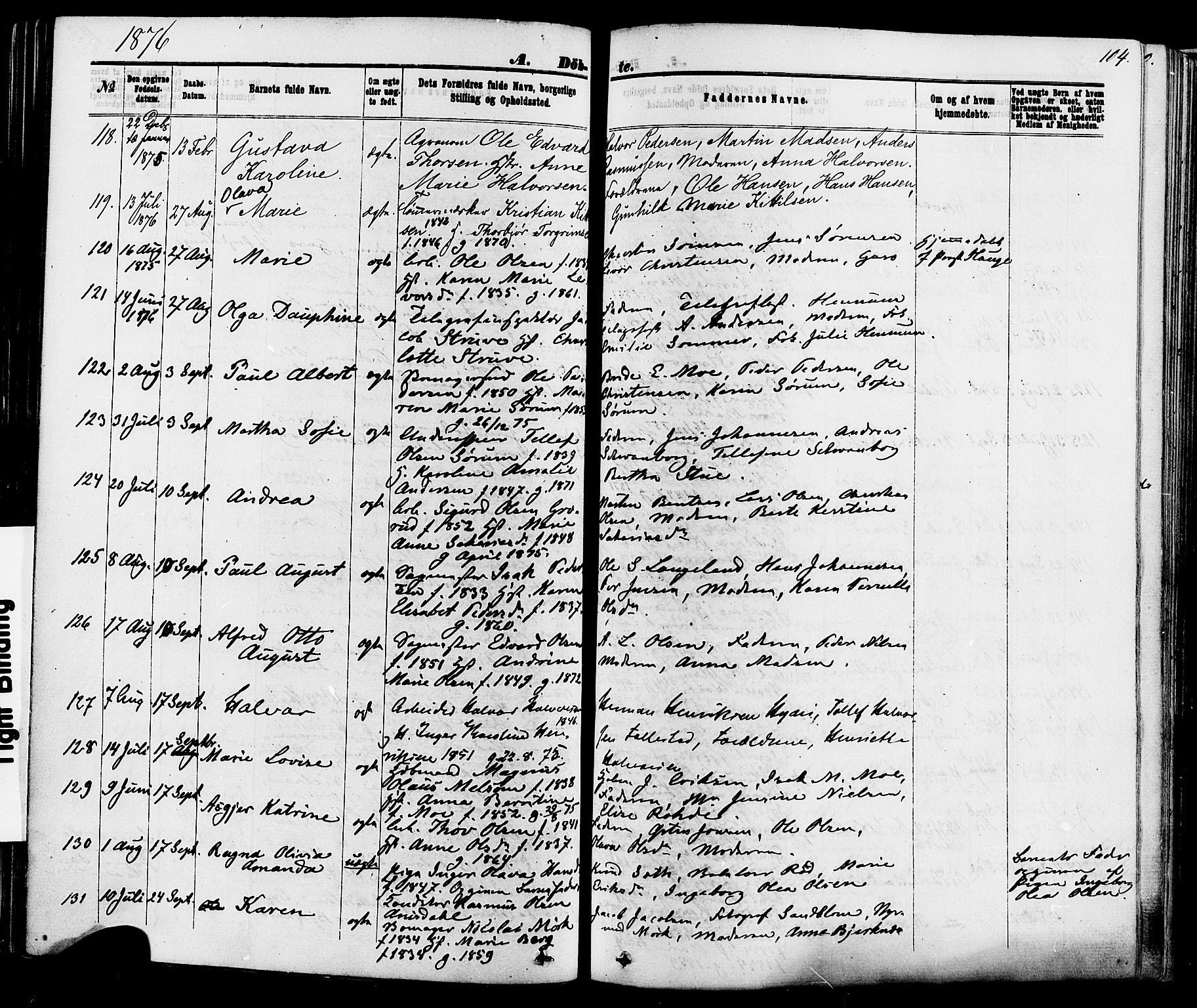 Skien kirkebøker, AV/SAKO-A-302/F/Fa/L0008: Parish register (official) no. 8, 1866-1877, p. 104