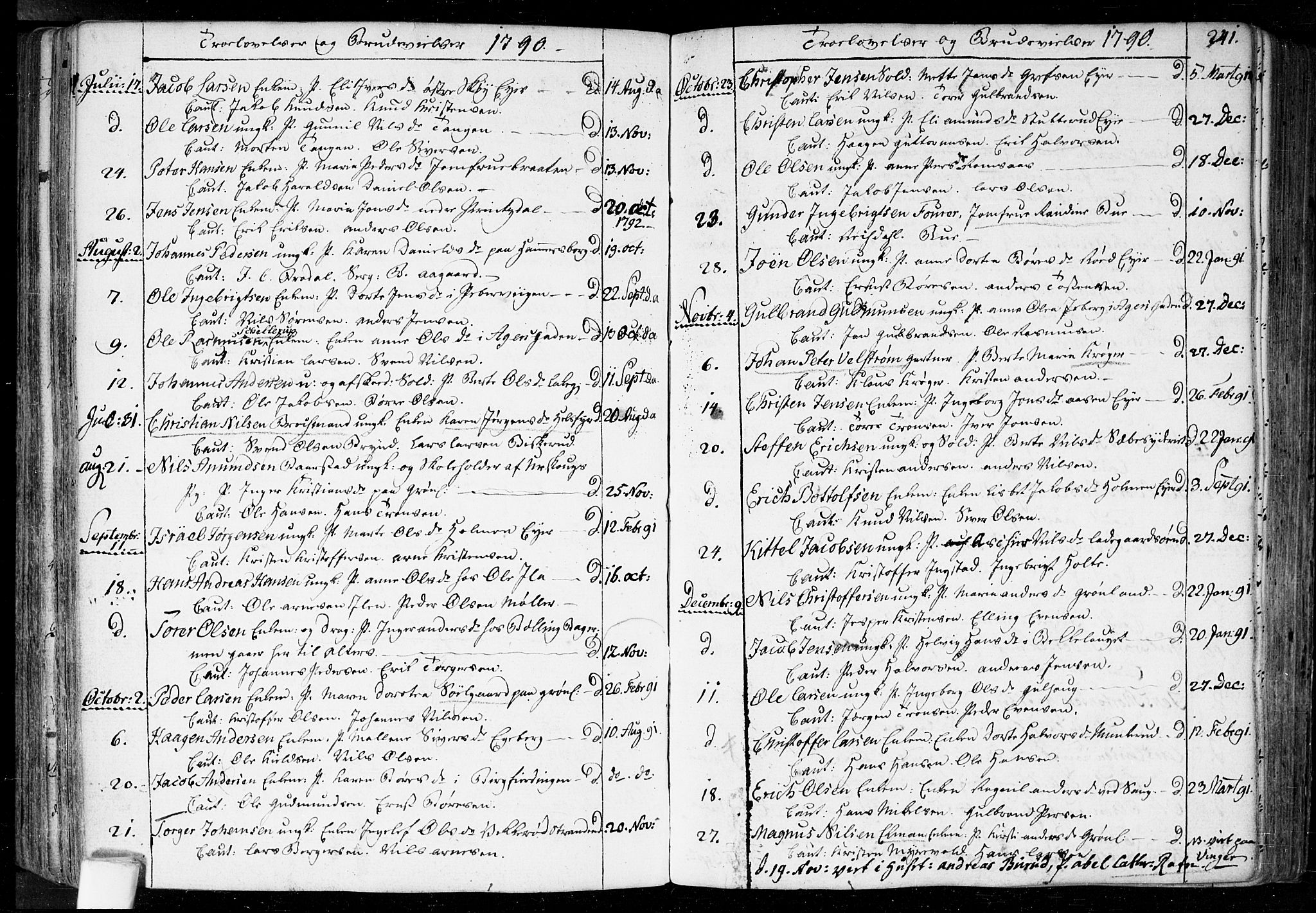 Aker prestekontor kirkebøker, SAO/A-10861/F/L0010: Parish register (official) no. 10, 1786-1809, p. 241