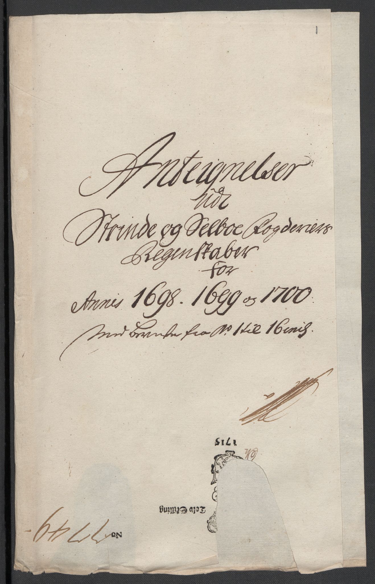 Rentekammeret inntil 1814, Reviderte regnskaper, Fogderegnskap, RA/EA-4092/R61/L4107: Fogderegnskap Strinda og Selbu, 1698-1700, p. 441