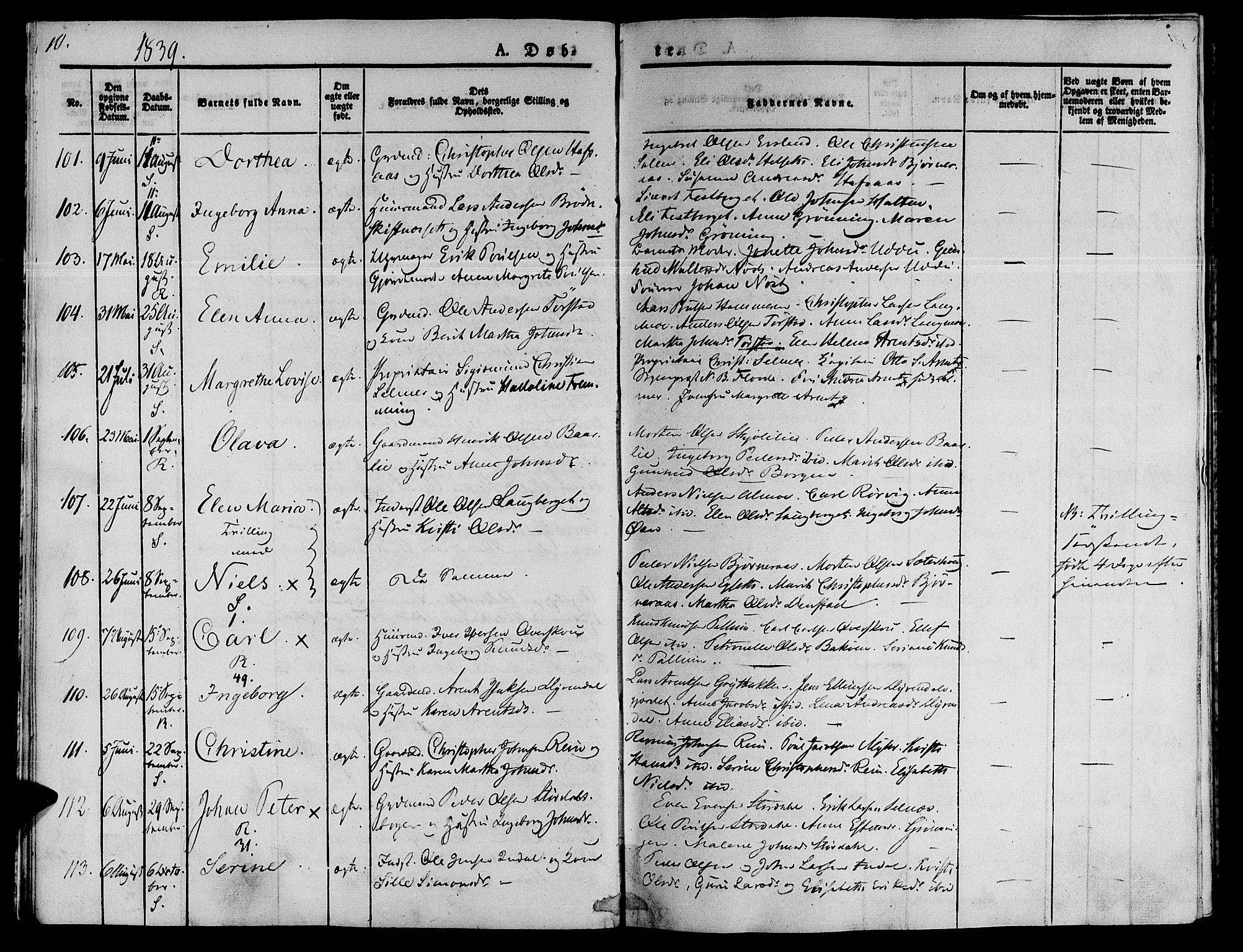 Ministerialprotokoller, klokkerbøker og fødselsregistre - Sør-Trøndelag, SAT/A-1456/646/L0610: Parish register (official) no. 646A08, 1837-1847, p. 10