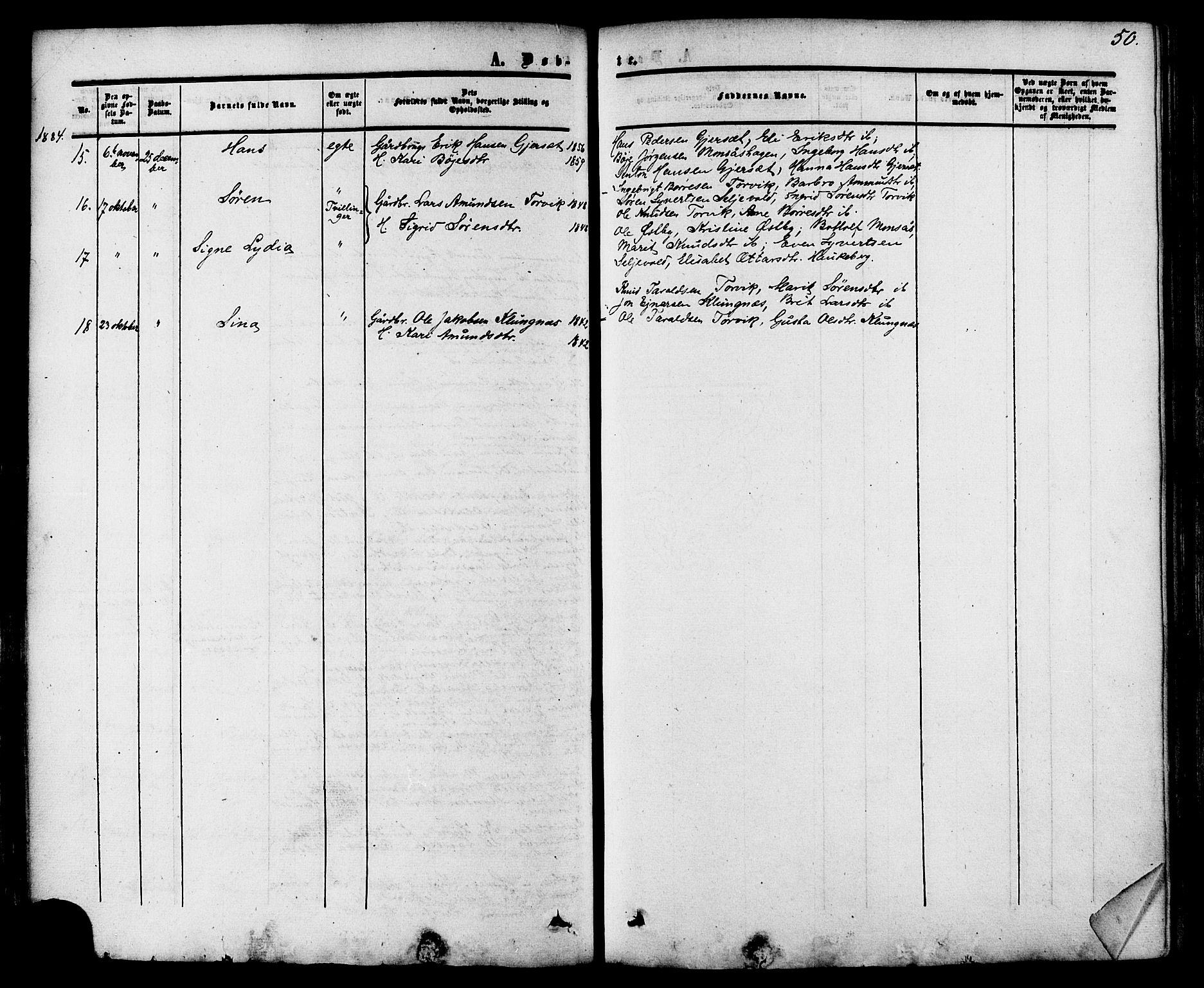 Ministerialprotokoller, klokkerbøker og fødselsregistre - Møre og Romsdal, AV/SAT-A-1454/542/L0552: Parish register (official) no. 542A02, 1854-1884, p. 50