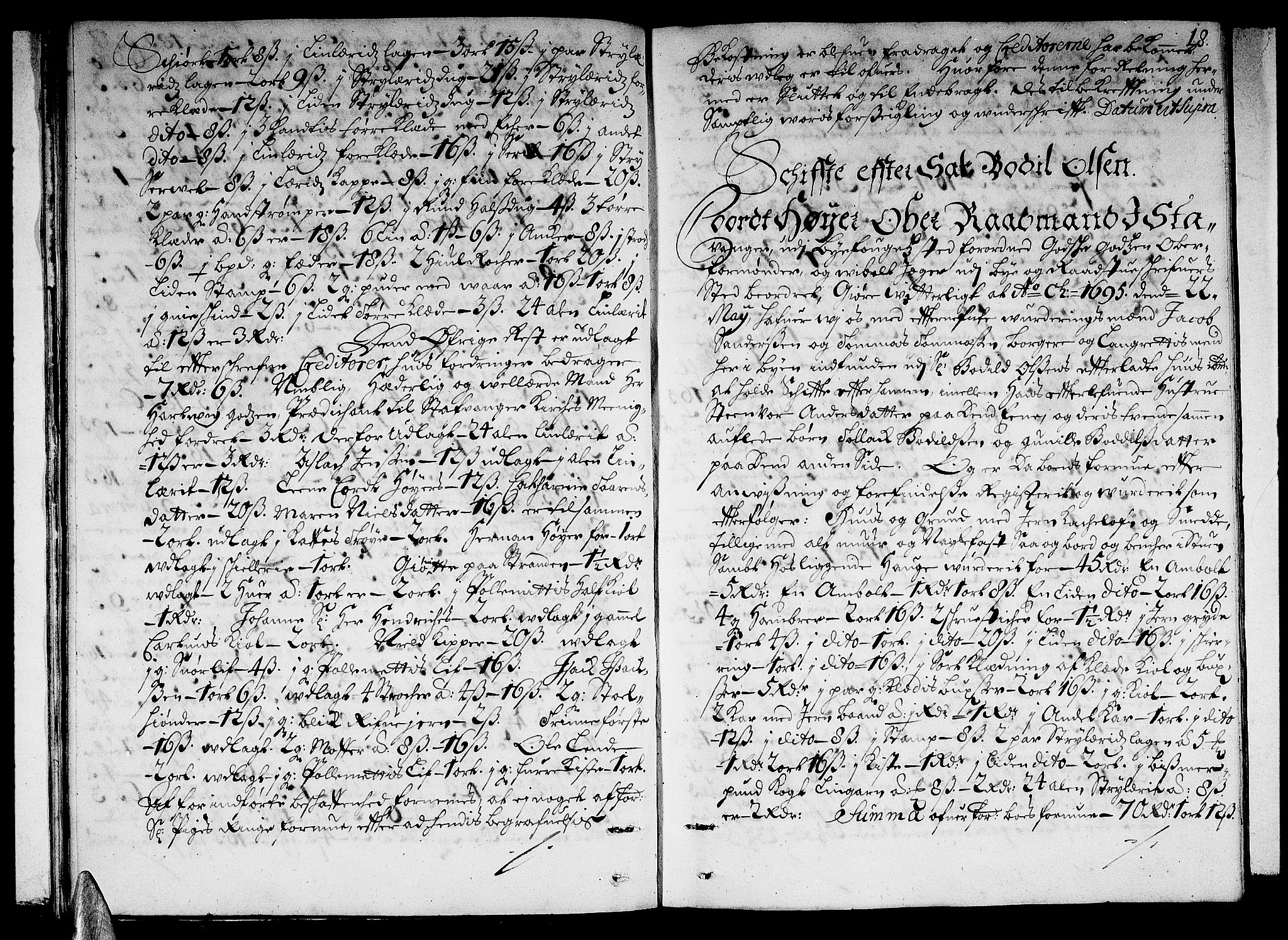 Stavanger byfogd, AV/SAST-A-101408/001/5/50/503BB/L0003: Skifteprotokoll, 1695-1707, p. 17b-18a