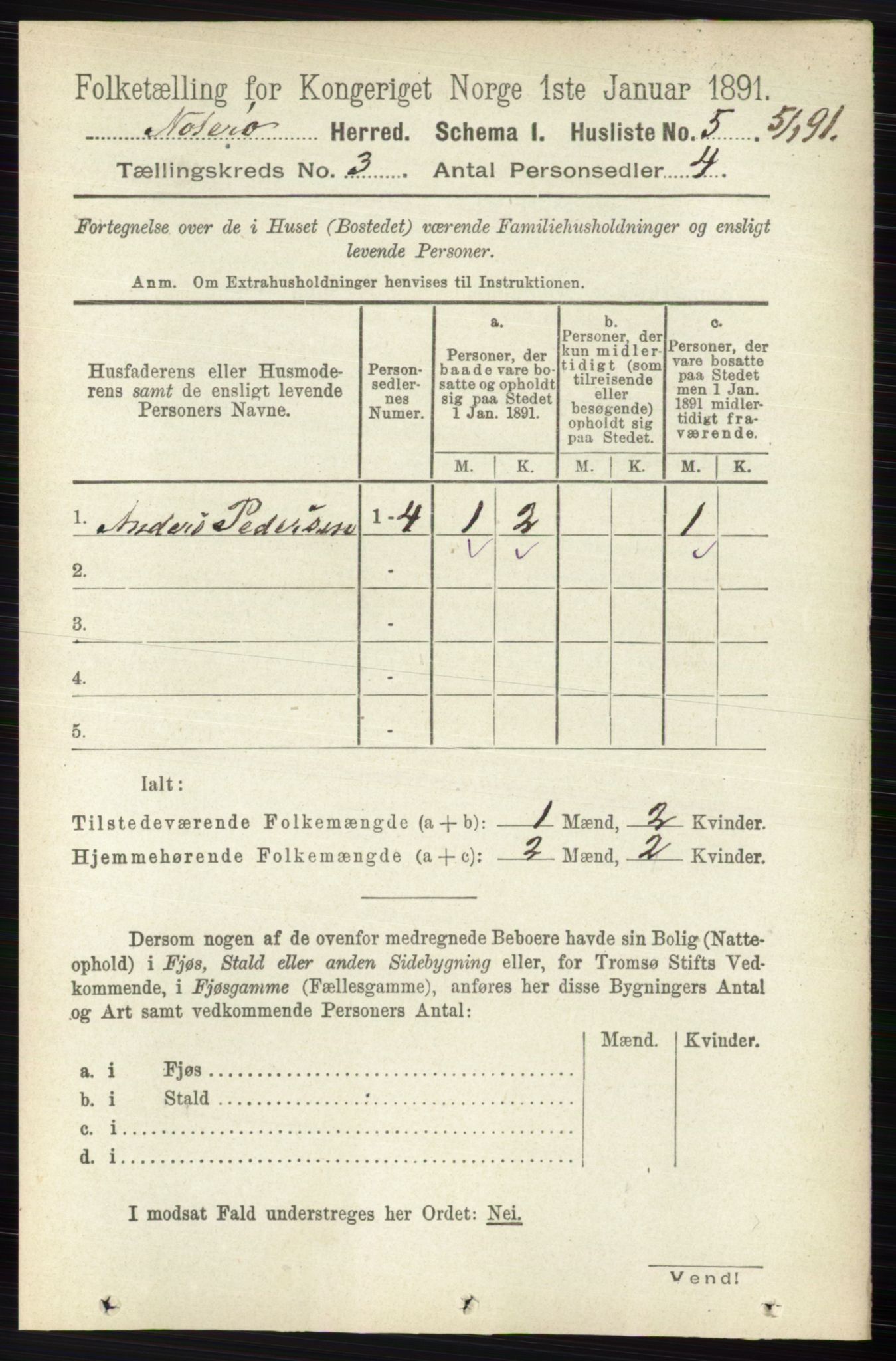 RA, 1891 census for 0722 Nøtterøy, 1891, p. 1484