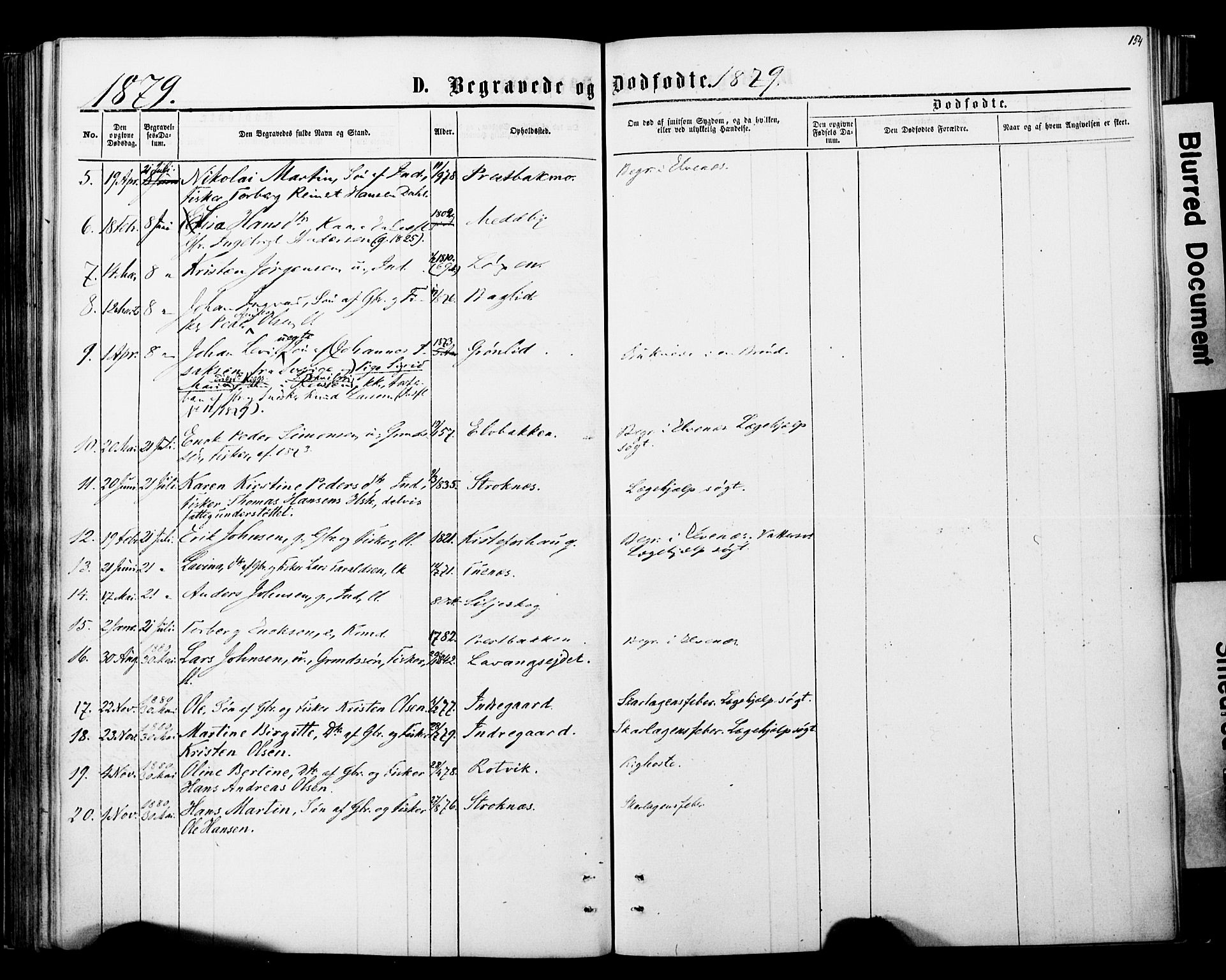 Ibestad sokneprestembete, SATØ/S-0077/H/Ha/Haa/L0013kirke: Parish register (official) no. 13, 1865-1879, p. 154