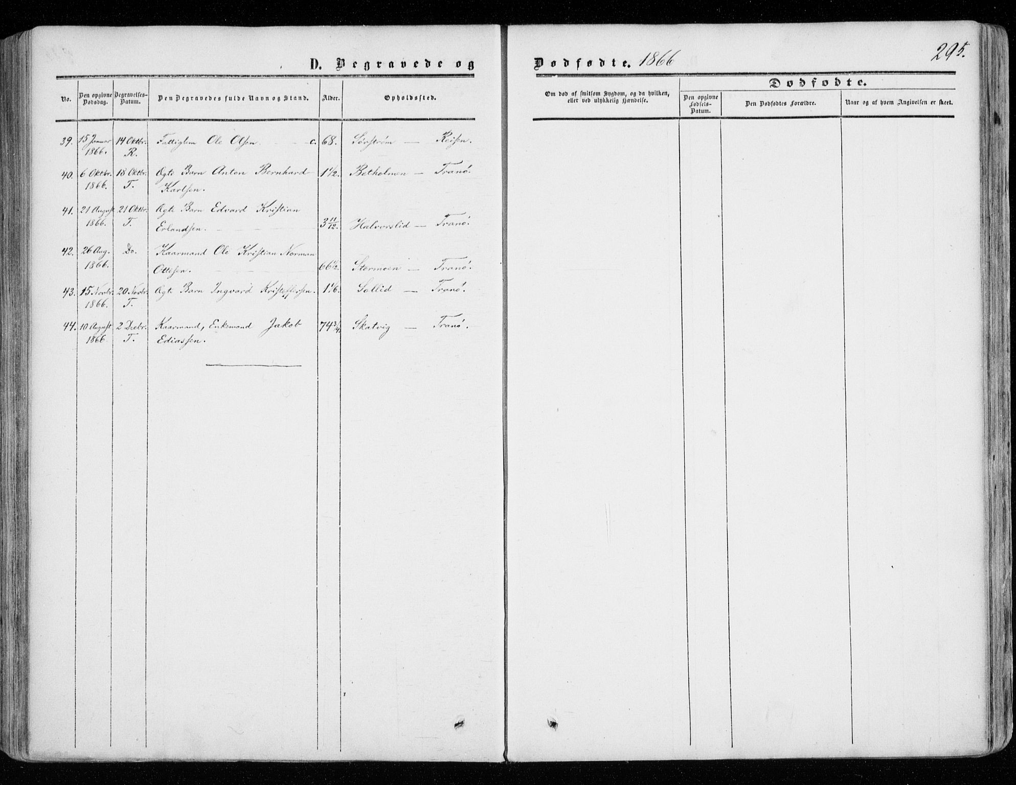 Tranøy sokneprestkontor, AV/SATØ-S-1313/I/Ia/Iaa/L0007kirke: Parish register (official) no. 7, 1856-1866, p. 295