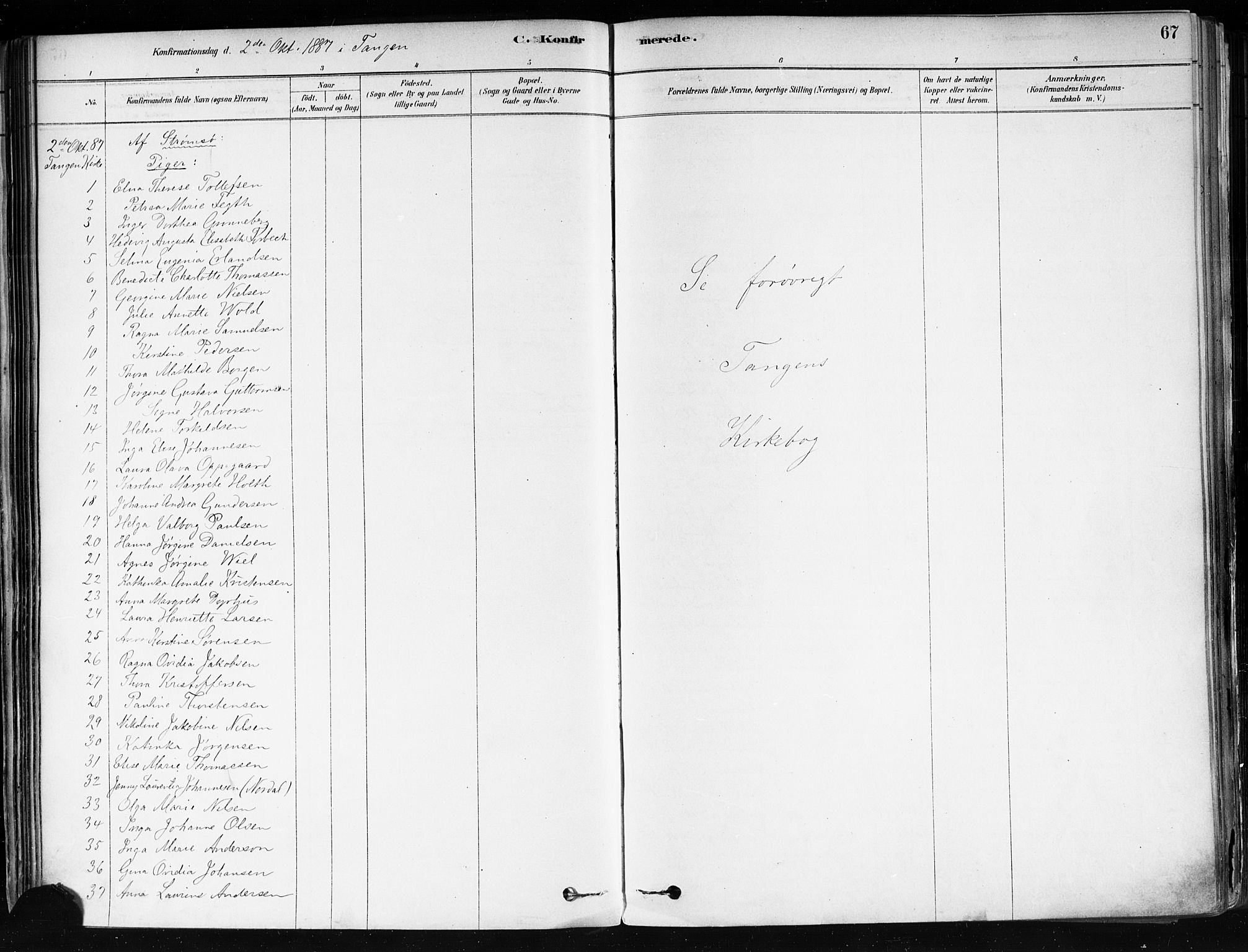 Strømsø kirkebøker, AV/SAKO-A-246/F/Fa/L0022: Parish register (official) no. I 22, 1879-1899, p. 67