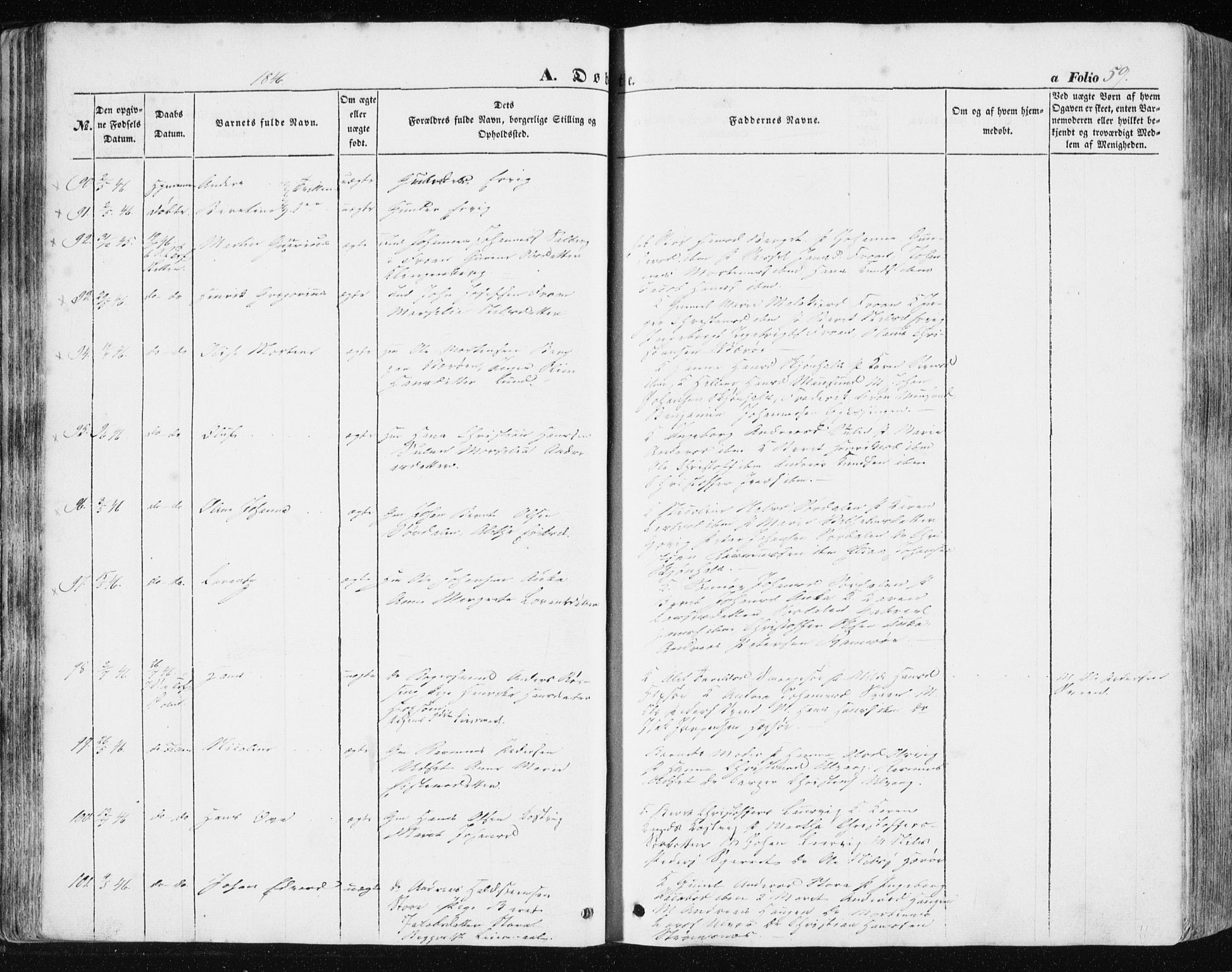 Ministerialprotokoller, klokkerbøker og fødselsregistre - Sør-Trøndelag, AV/SAT-A-1456/634/L0529: Parish register (official) no. 634A05, 1843-1851, p. 59