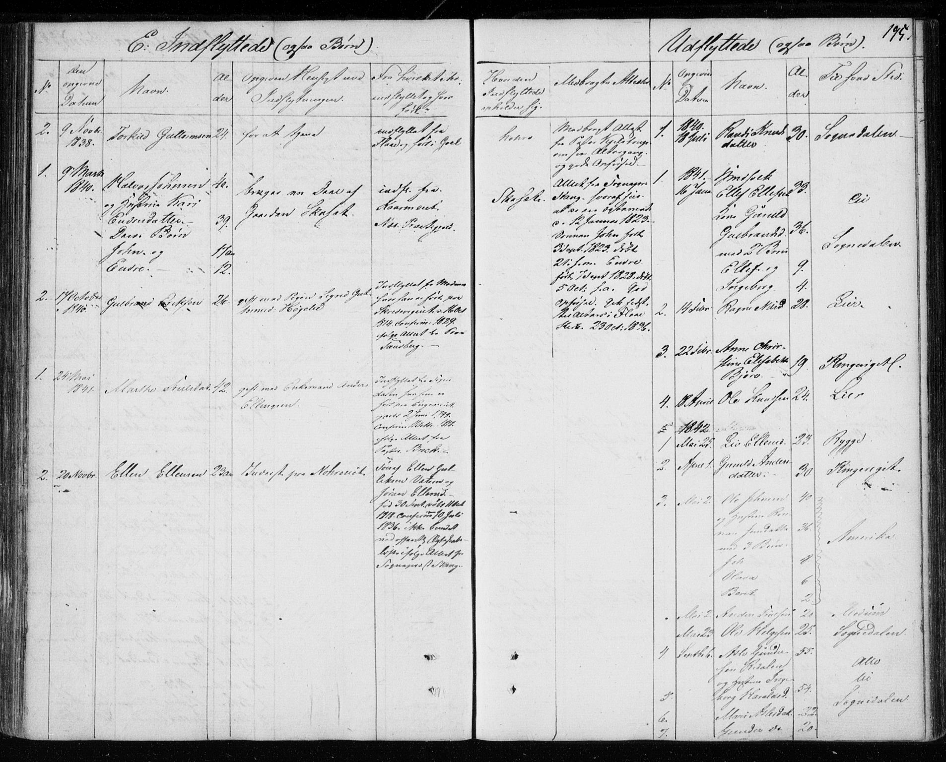Krødsherad kirkebøker, SAKO/A-19/F/Fa/L0002: Parish register (official) no. 2, 1829-1851, p. 195