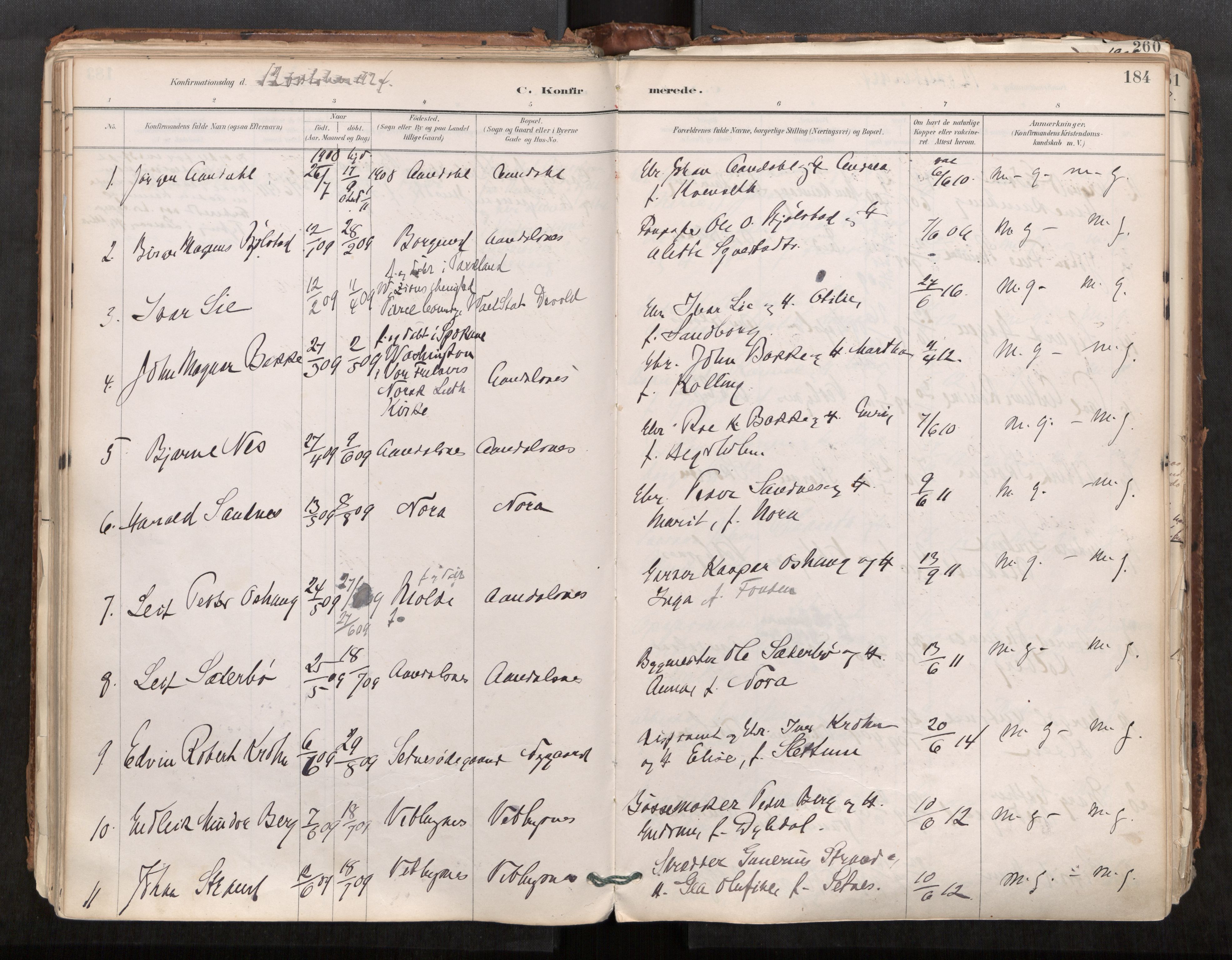 Ministerialprotokoller, klokkerbøker og fødselsregistre - Møre og Romsdal, AV/SAT-A-1454/544/L0585: Parish register (official) no. 544A06, 1887-1924, p. 184