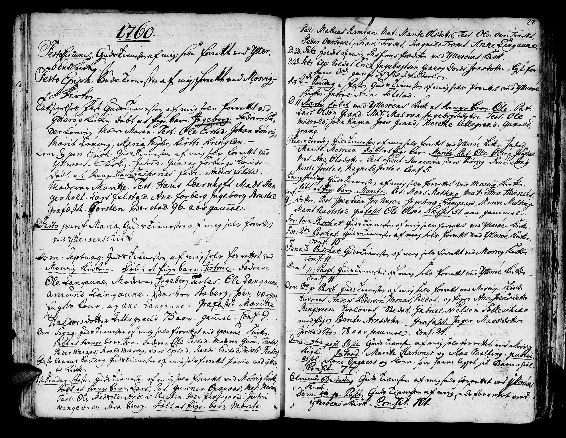 Ministerialprotokoller, klokkerbøker og fødselsregistre - Nord-Trøndelag, SAT/A-1458/722/L0216: Parish register (official) no. 722A03, 1756-1816, p. 27