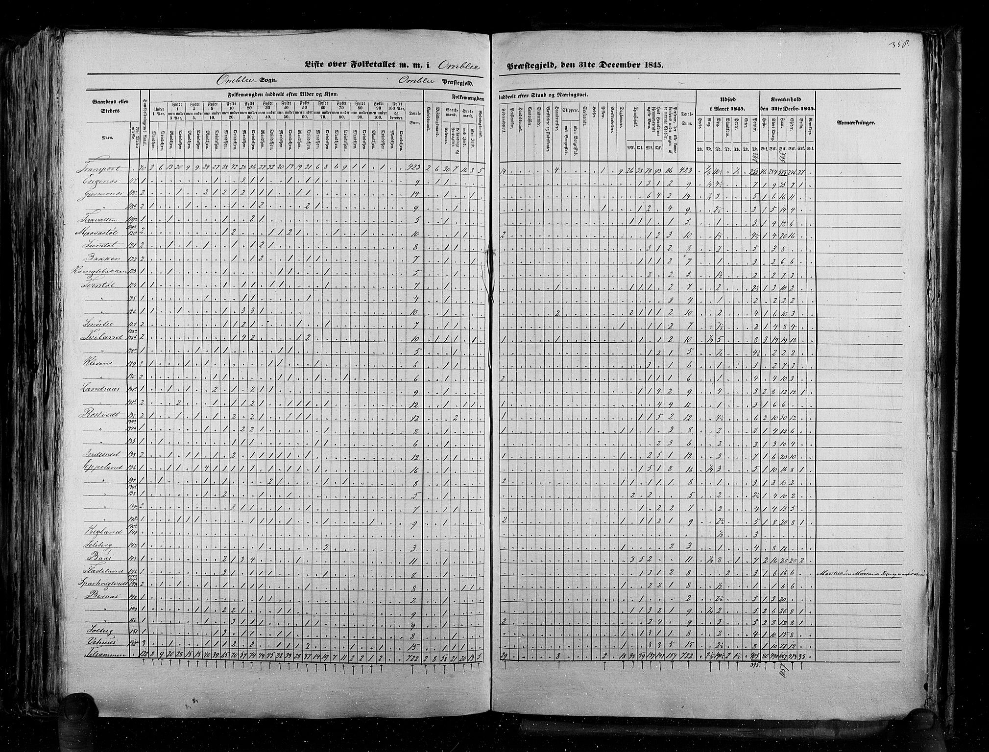 RA, Census 1845, vol. 5: Bratsberg amt og Nedenes og Råbyggelaget amt, 1845, p. 358