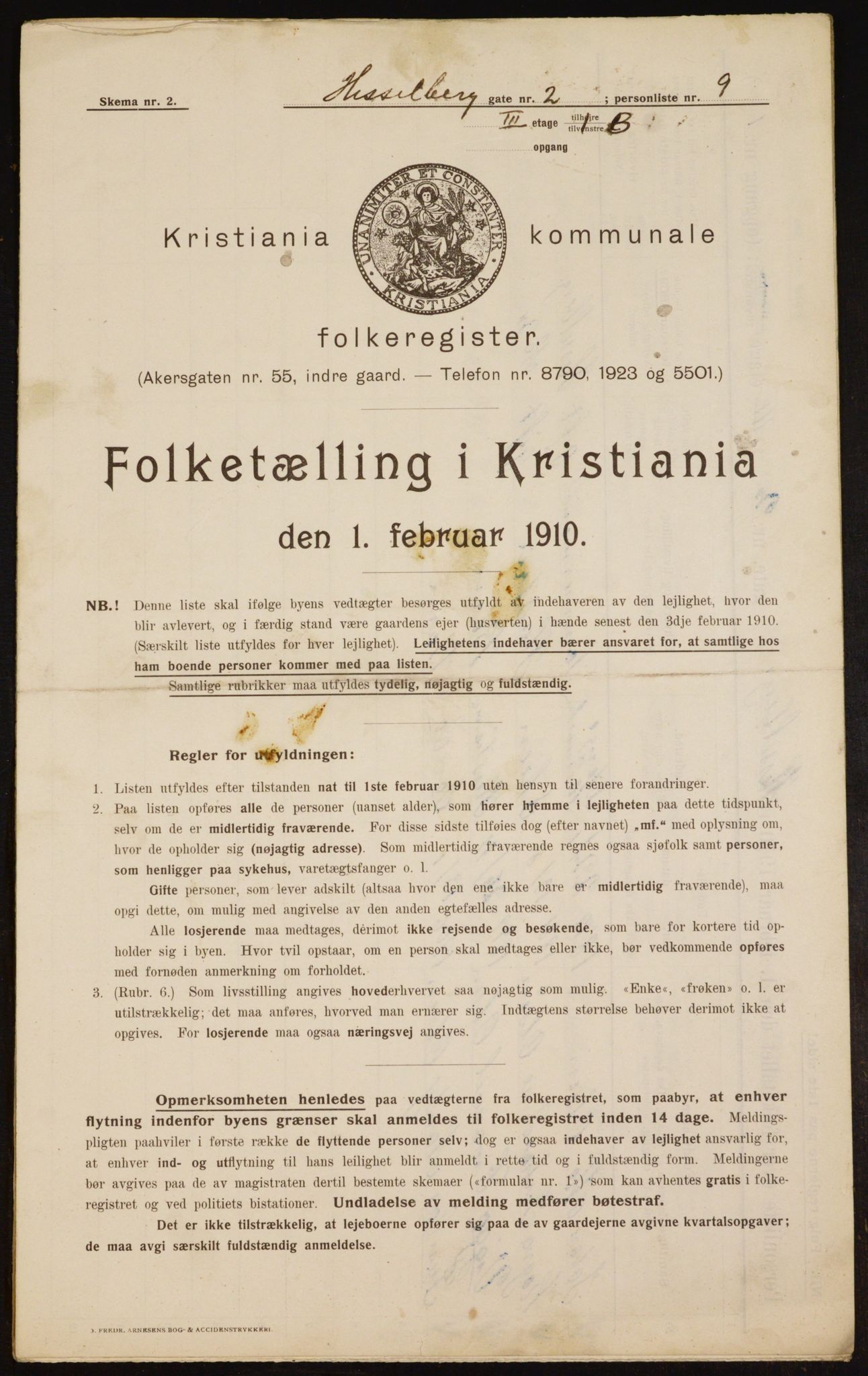 OBA, Municipal Census 1910 for Kristiania, 1910, p. 39123