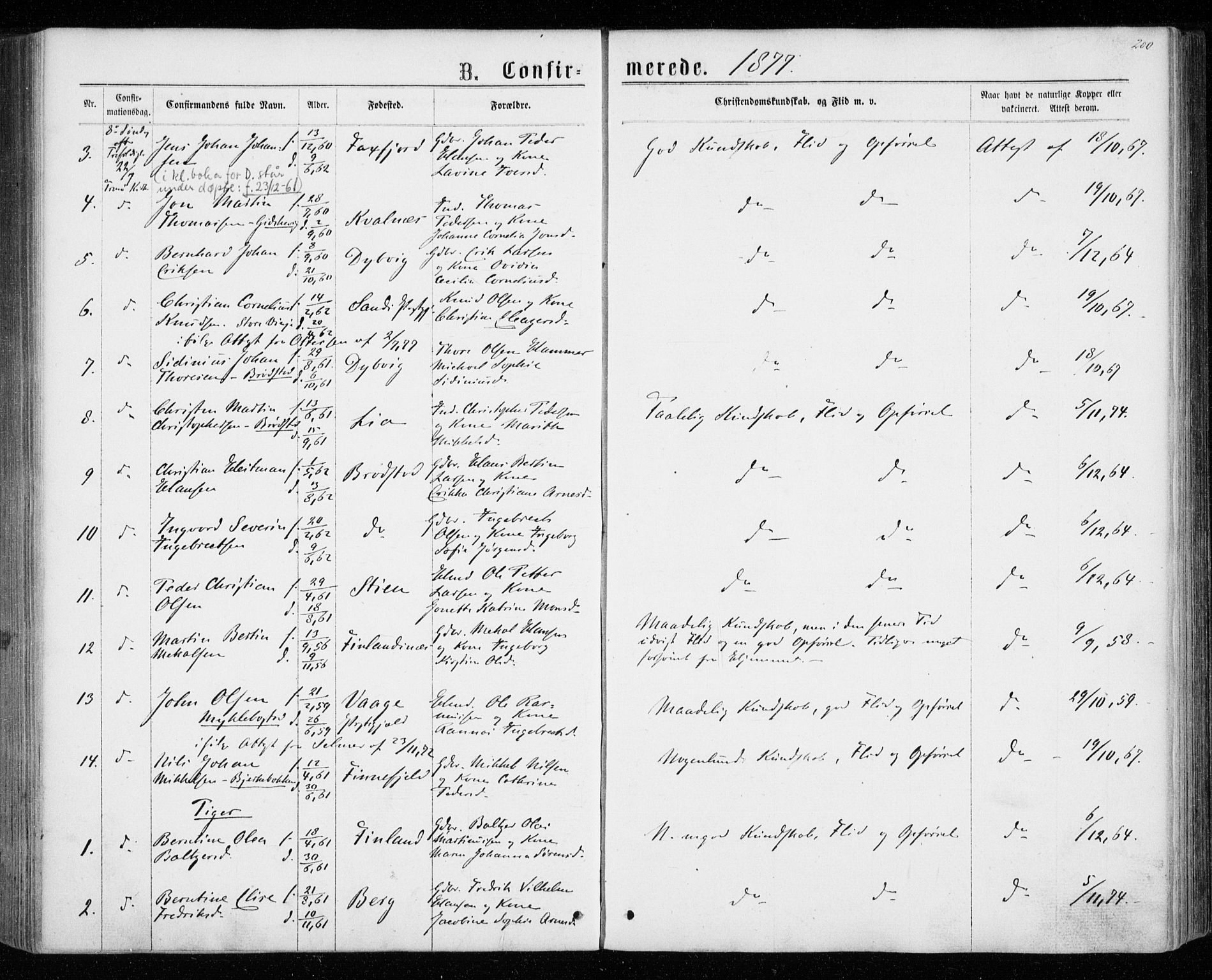 Tranøy sokneprestkontor, AV/SATØ-S-1313/I/Ia/Iaa/L0008kirke: Parish register (official) no. 8, 1867-1877, p. 200