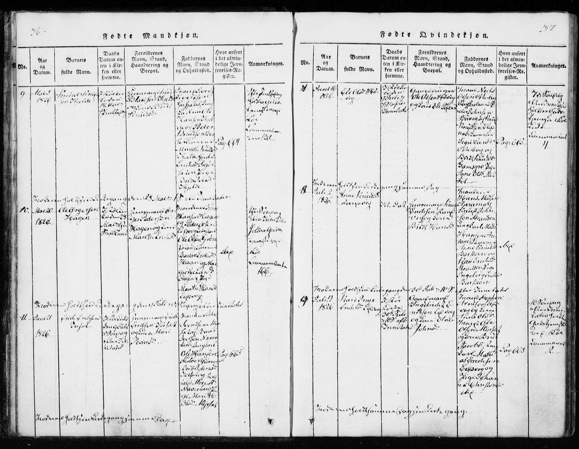 Ministerialprotokoller, klokkerbøker og fødselsregistre - Møre og Romsdal, AV/SAT-A-1454/551/L0623: Parish register (official) no. 551A03, 1818-1831, p. 36-37