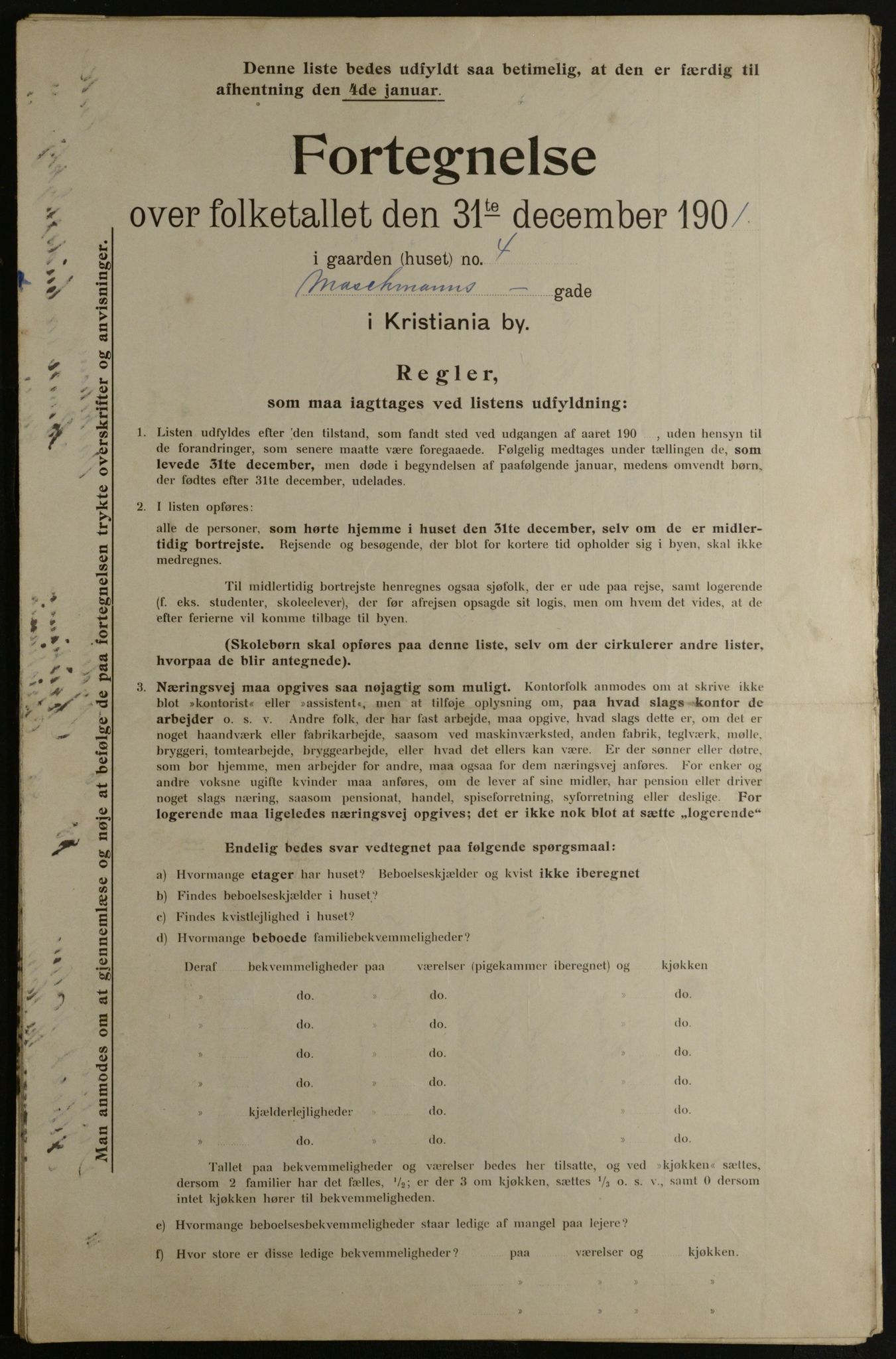 OBA, Municipal Census 1901 for Kristiania, 1901, p. 9981