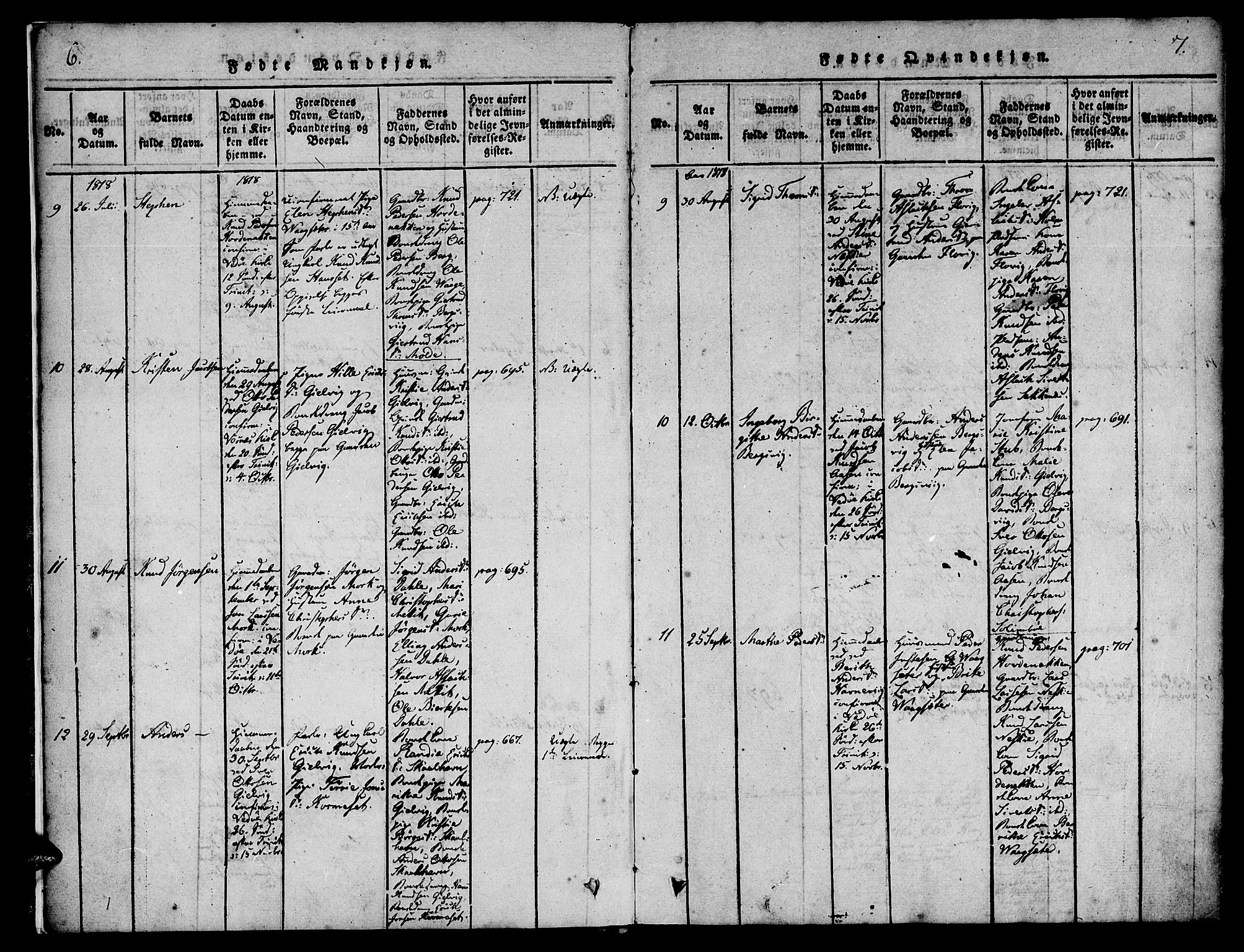 Ministerialprotokoller, klokkerbøker og fødselsregistre - Møre og Romsdal, AV/SAT-A-1454/547/L0602: Parish register (official) no. 547A04, 1818-1845, p. 6-7