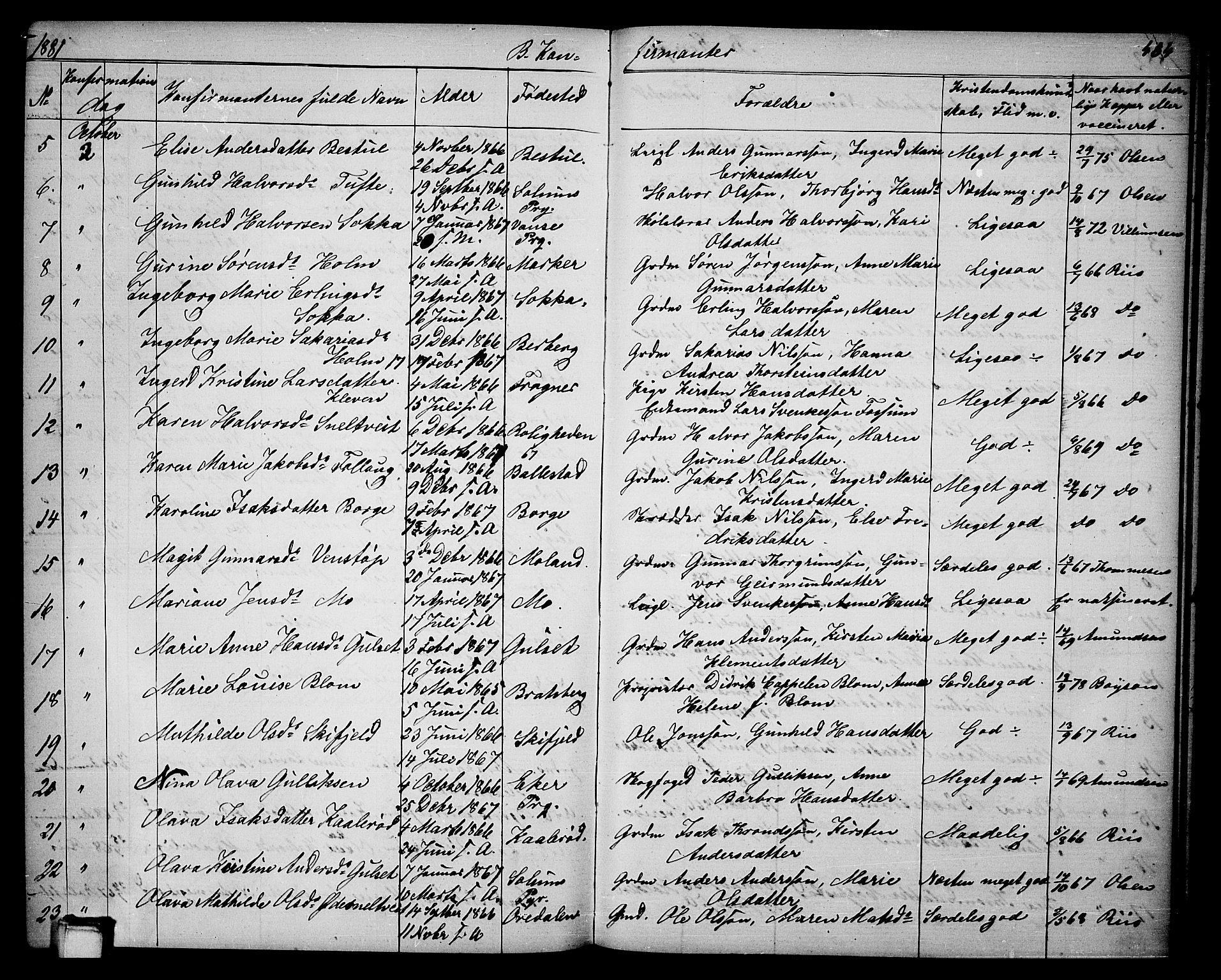 Gjerpen kirkebøker, AV/SAKO-A-265/G/Ga/L0001: Parish register (copy) no. I 1, 1864-1882, p. 434