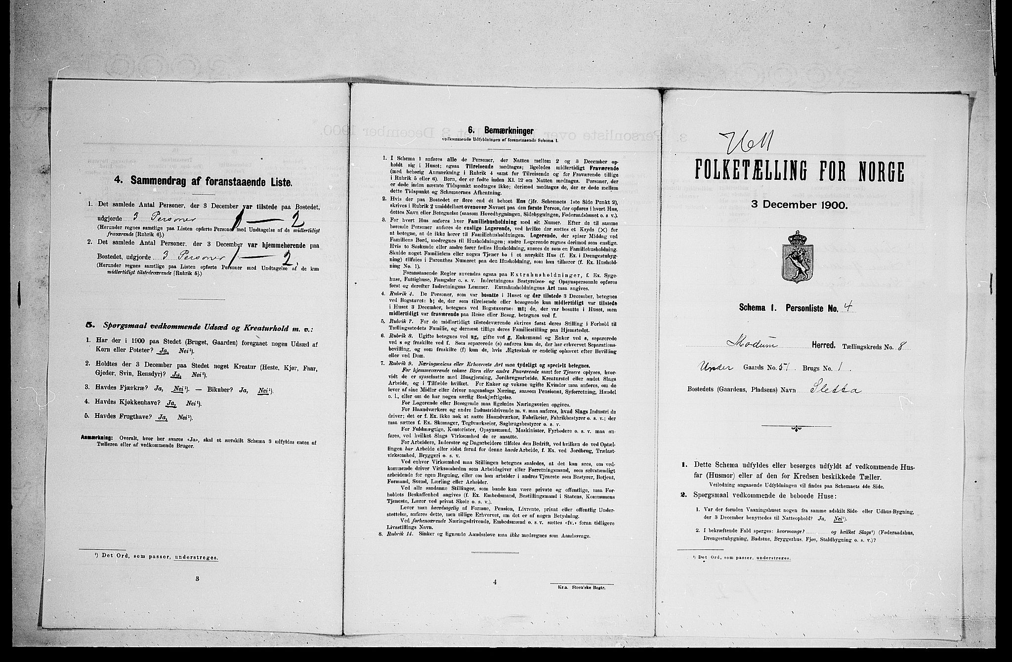 RA, 1900 census for Modum, 1900, p. 912