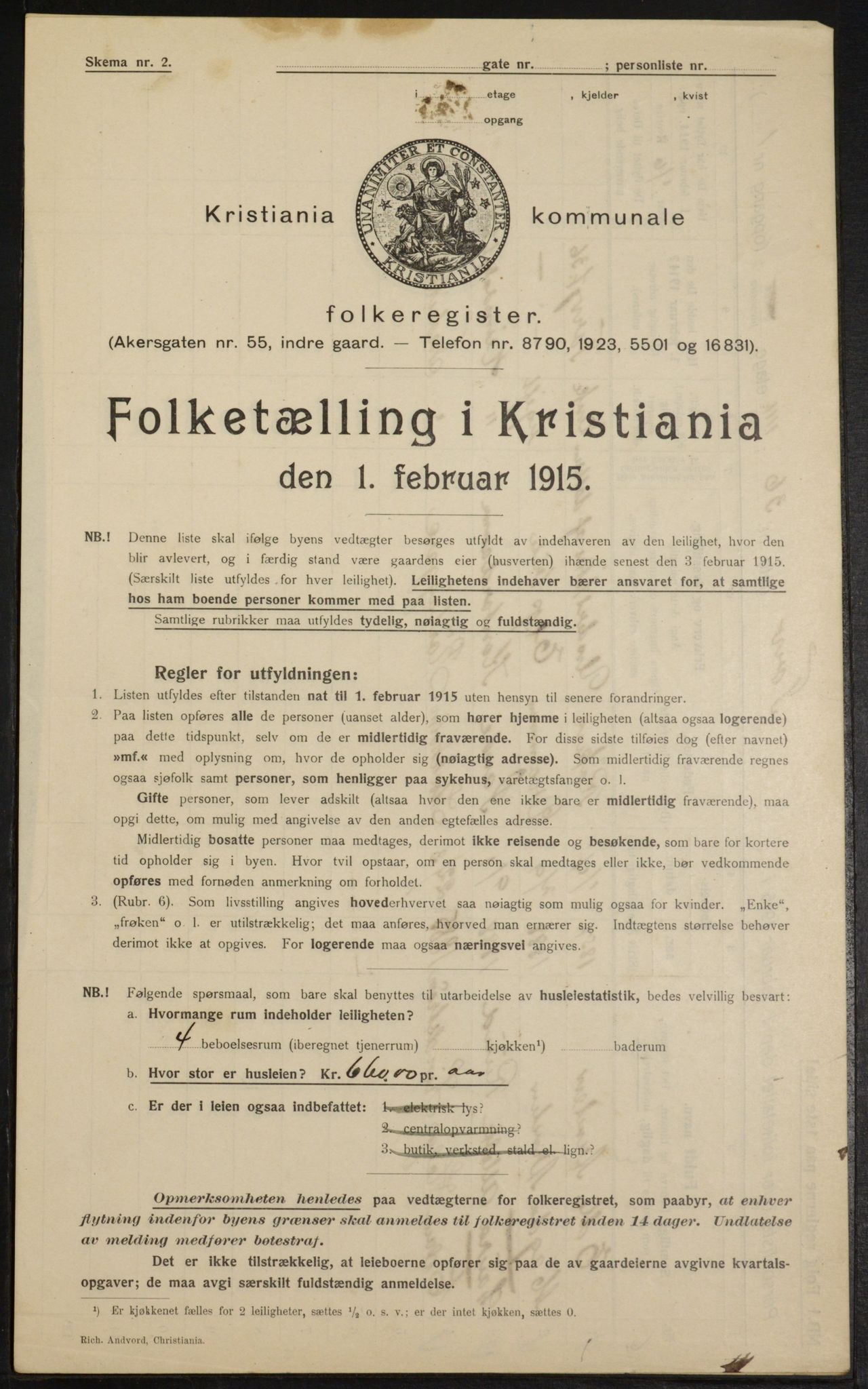 OBA, Municipal Census 1915 for Kristiania, 1915, p. 114611