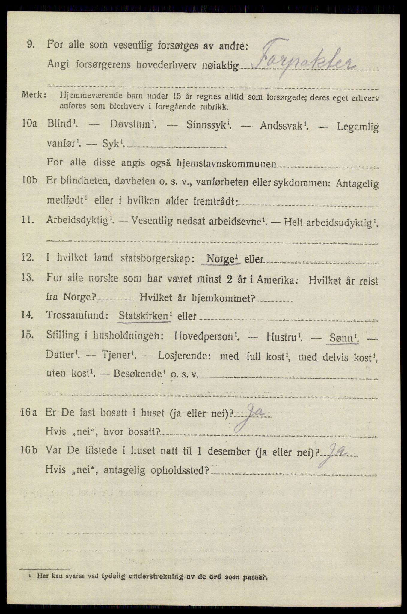 SAKO, 1920 census for Sannidal, 1920, p. 5380