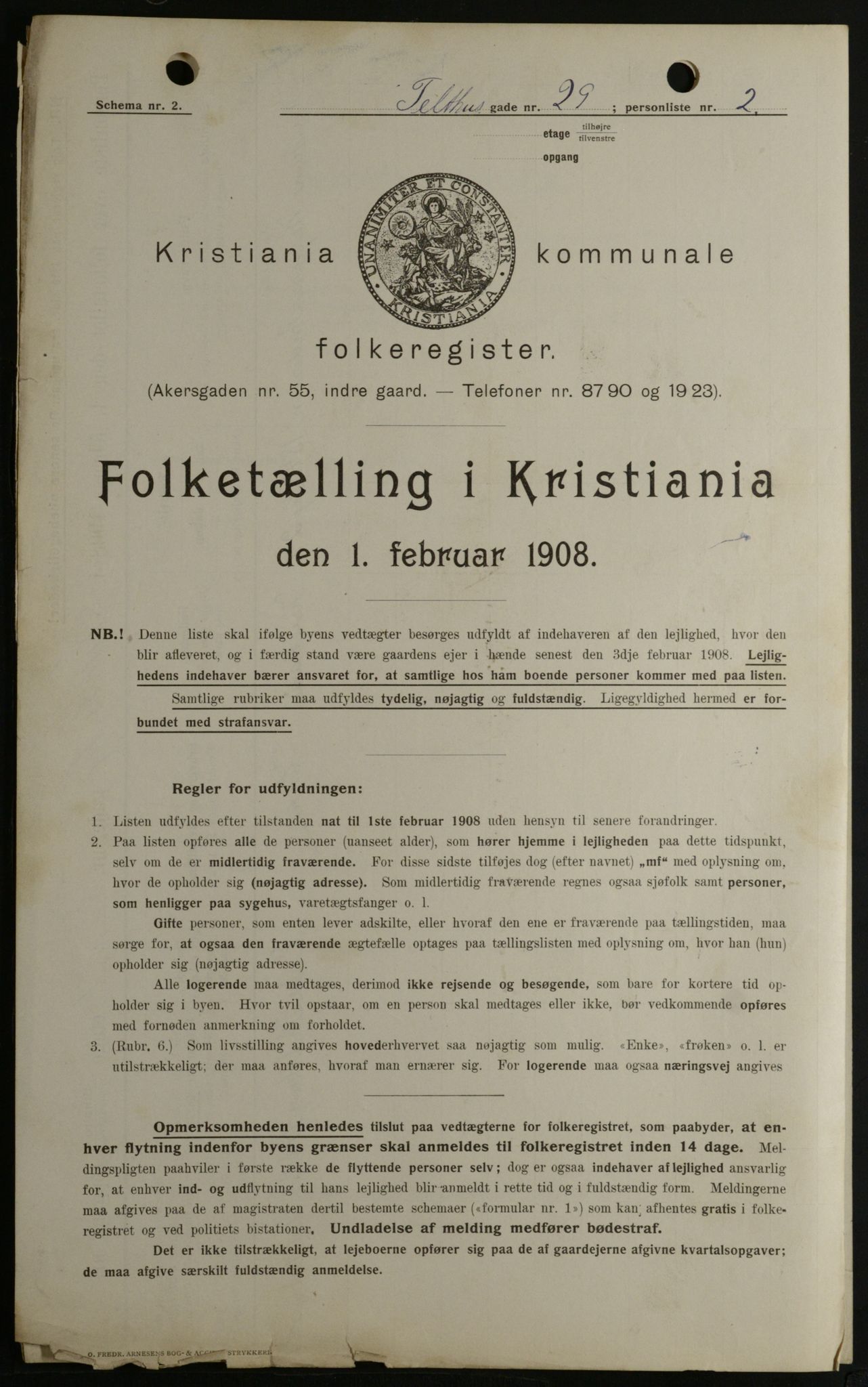 OBA, Municipal Census 1908 for Kristiania, 1908, p. 96791