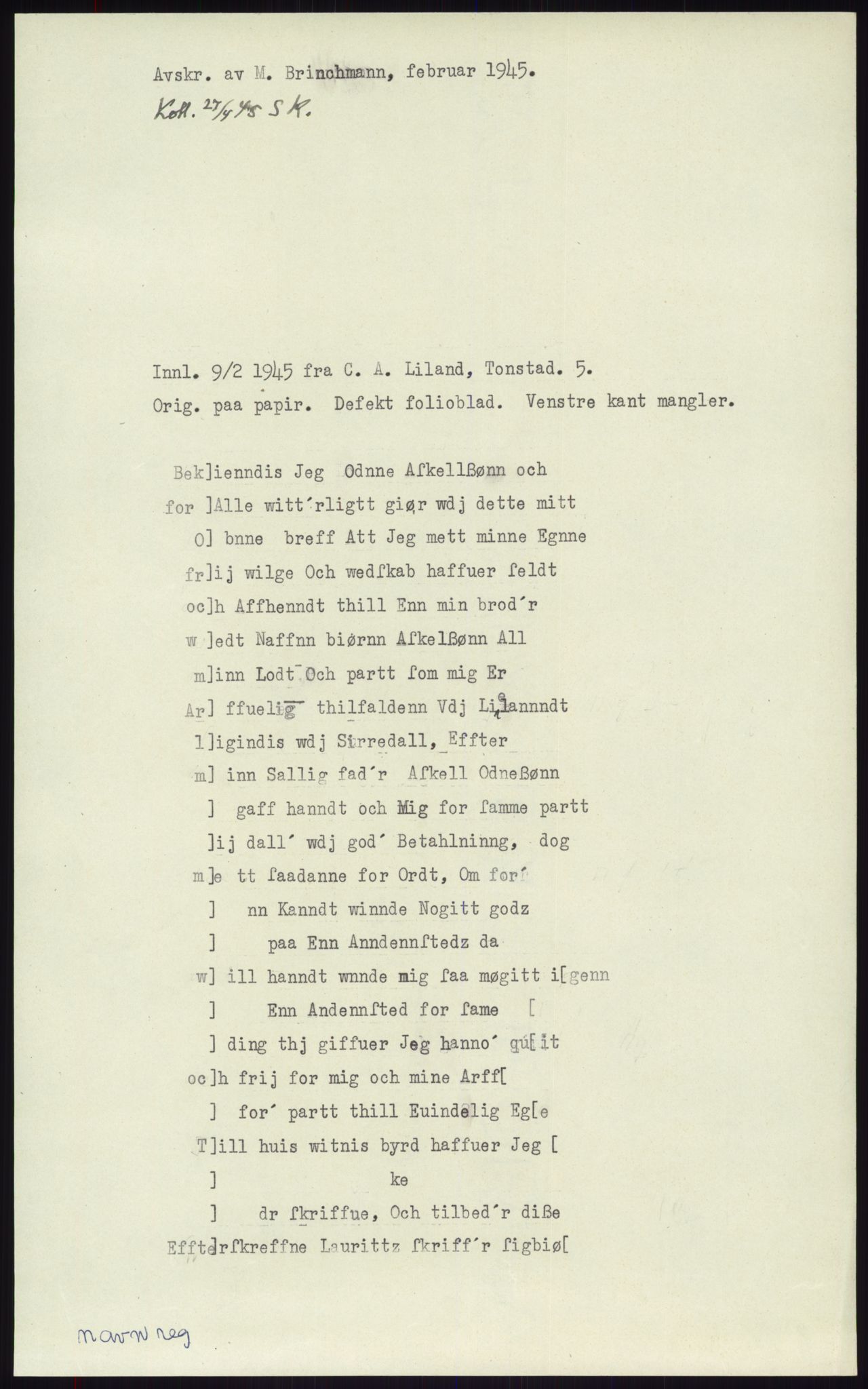 Samlinger til kildeutgivelse, Diplomavskriftsamlingen, RA/EA-4053/H/Ha, p. 1971