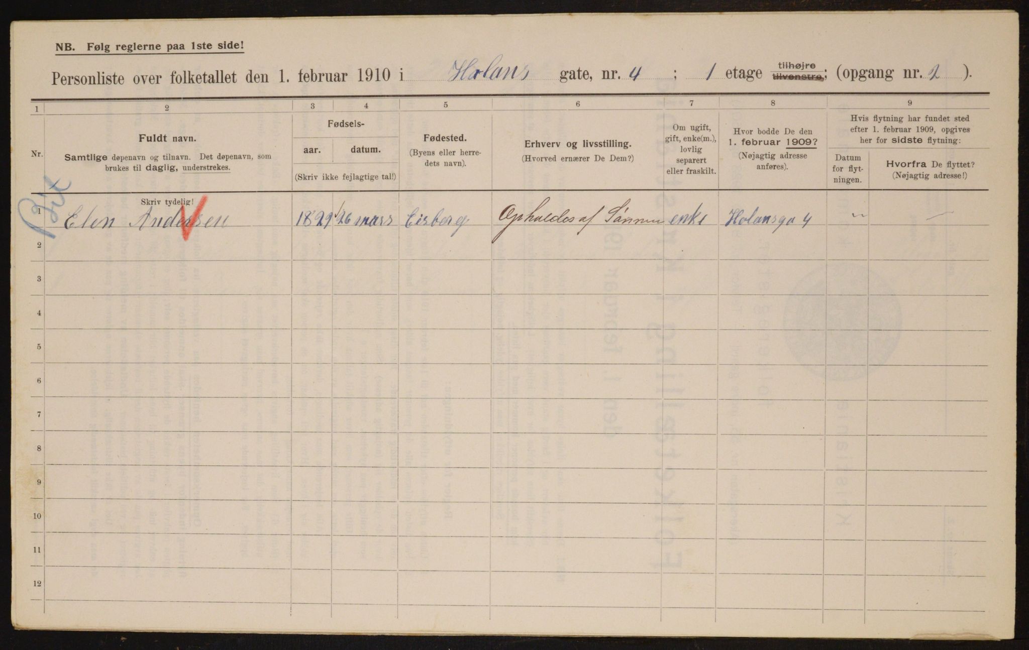 OBA, Municipal Census 1910 for Kristiania, 1910, p. 41471