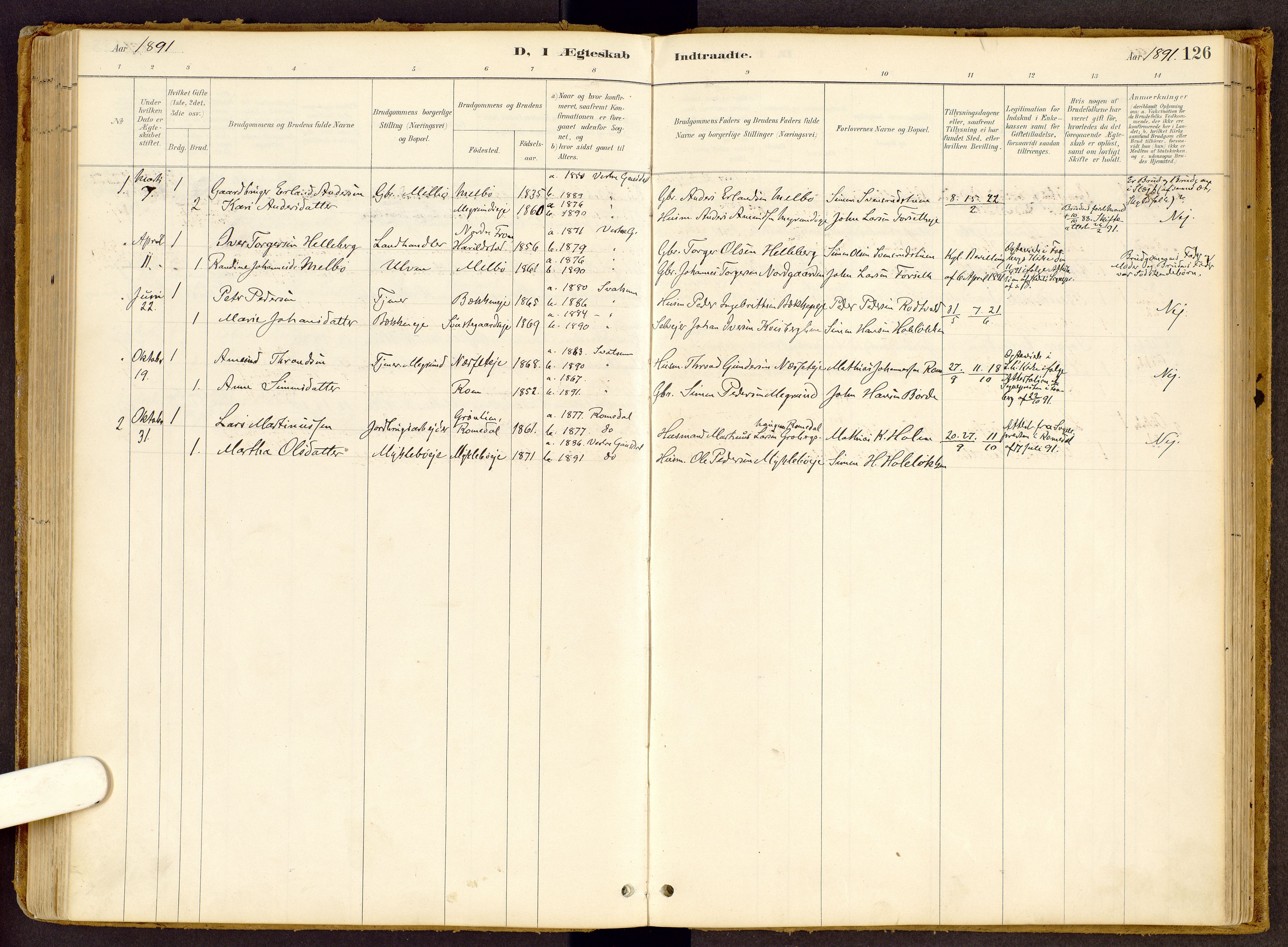 Vestre Gausdal prestekontor, SAH/PREST-094/H/Ha/Haa/L0002: Parish register (official) no. 2, 1887-1918, p. 126