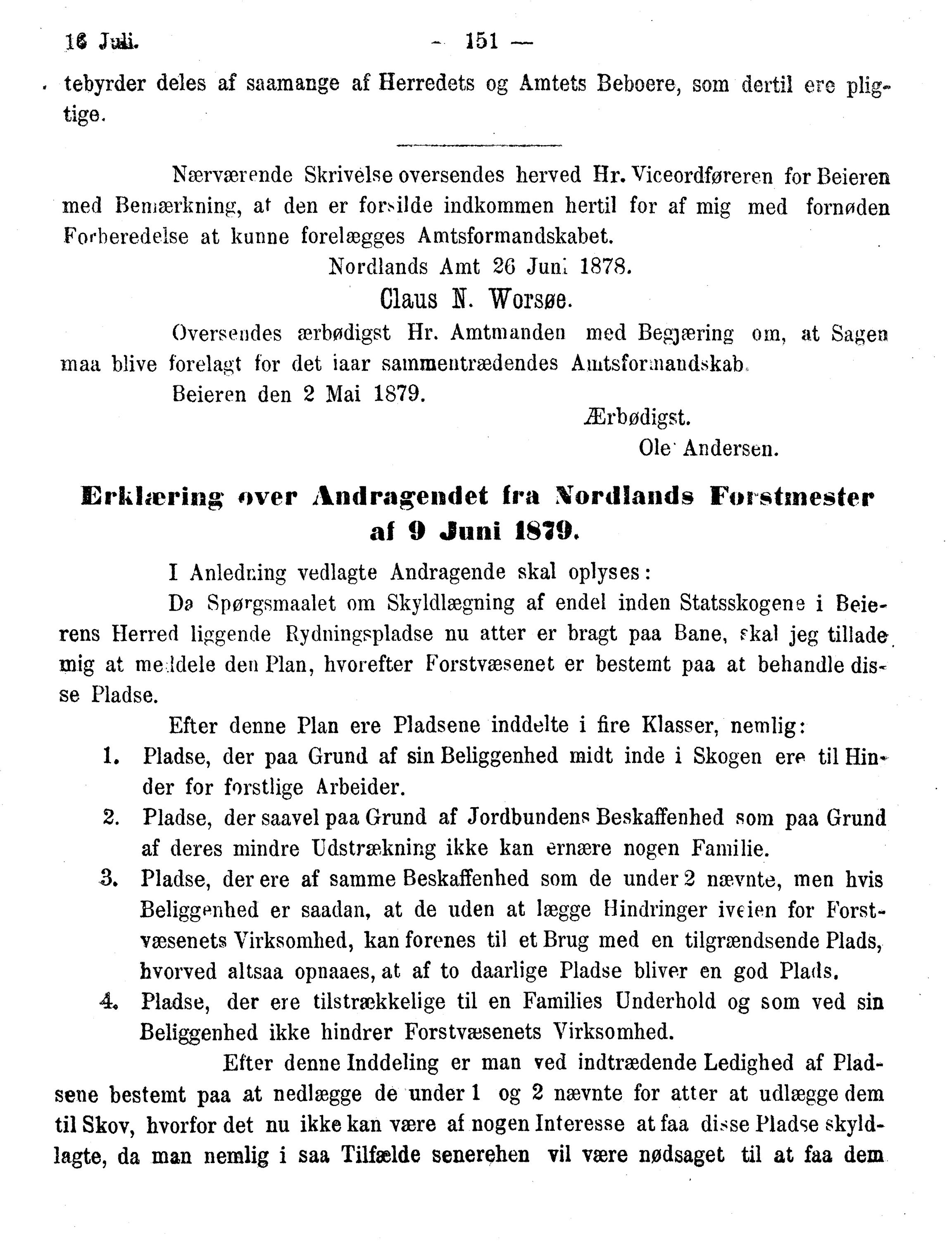 Nordland Fylkeskommune. Fylkestinget, AIN/NFK-17/176/A/Ac/L0010: Fylkestingsforhandlinger 1874-1880, 1874-1880