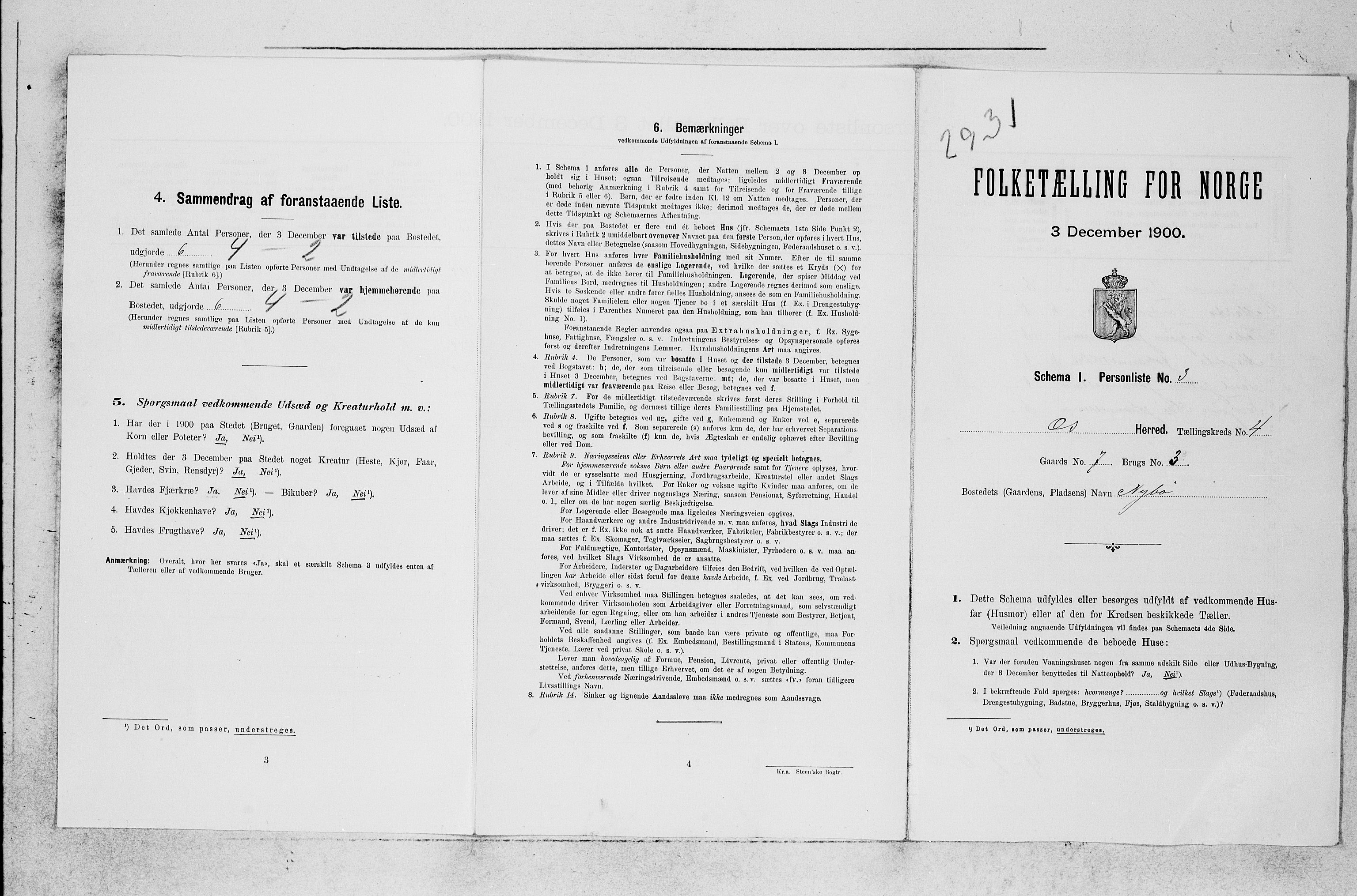 SAB, 1900 census for Os, 1900, p. 342
