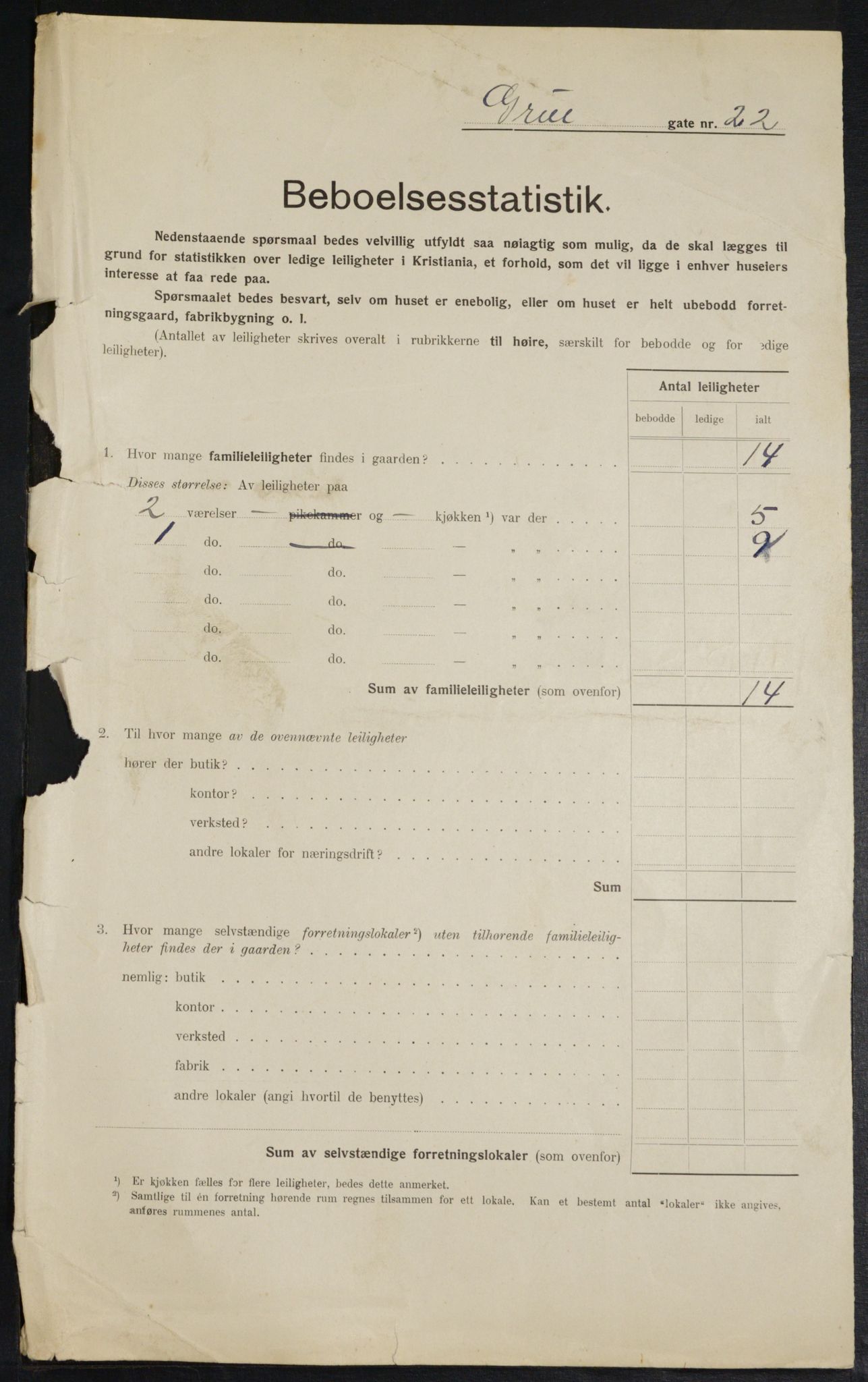 OBA, Municipal Census 1914 for Kristiania, 1914, p. 30740