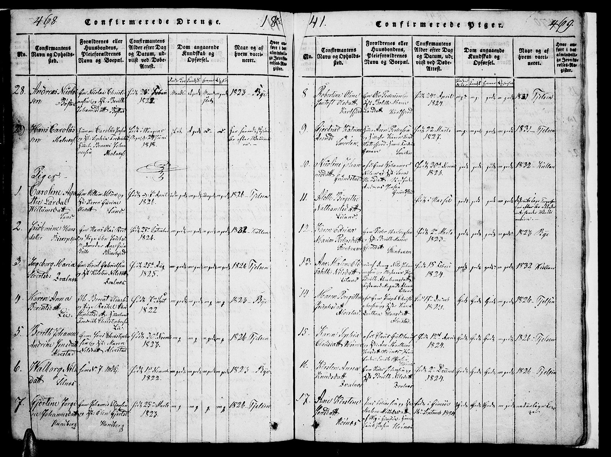 Ministerialprotokoller, klokkerbøker og fødselsregistre - Nordland, AV/SAT-A-1459/880/L1139: Parish register (copy) no. 880C01, 1836-1857, p. 468-469