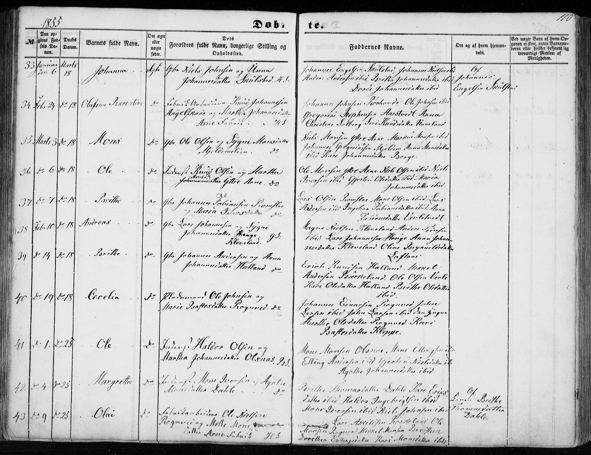 Haus sokneprestembete, AV/SAB-A-75601/H/Haa: Parish register (official) no. A 16 I, 1848-1857, p. 110