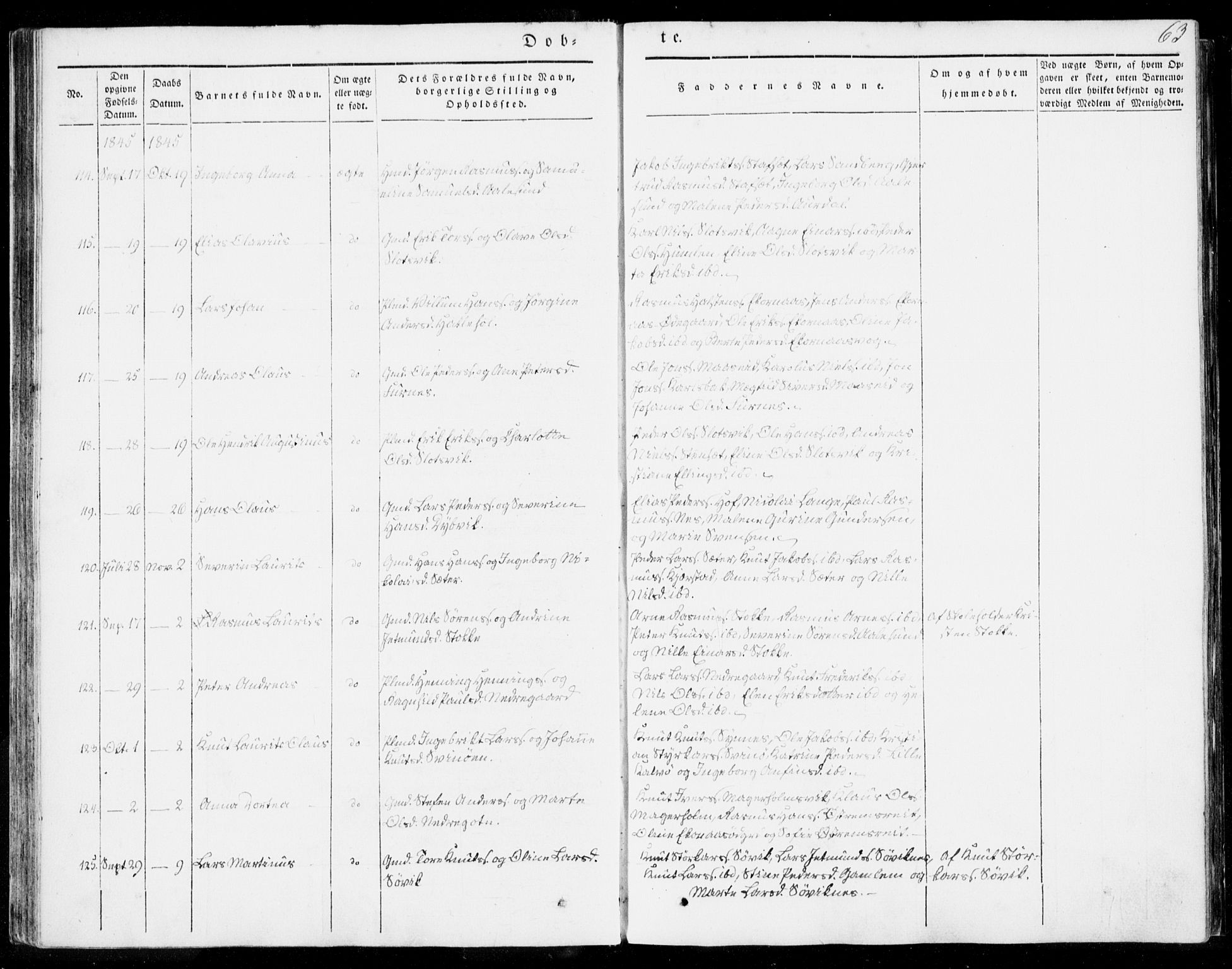Ministerialprotokoller, klokkerbøker og fødselsregistre - Møre og Romsdal, SAT/A-1454/528/L0396: Parish register (official) no. 528A07, 1839-1847, p. 63