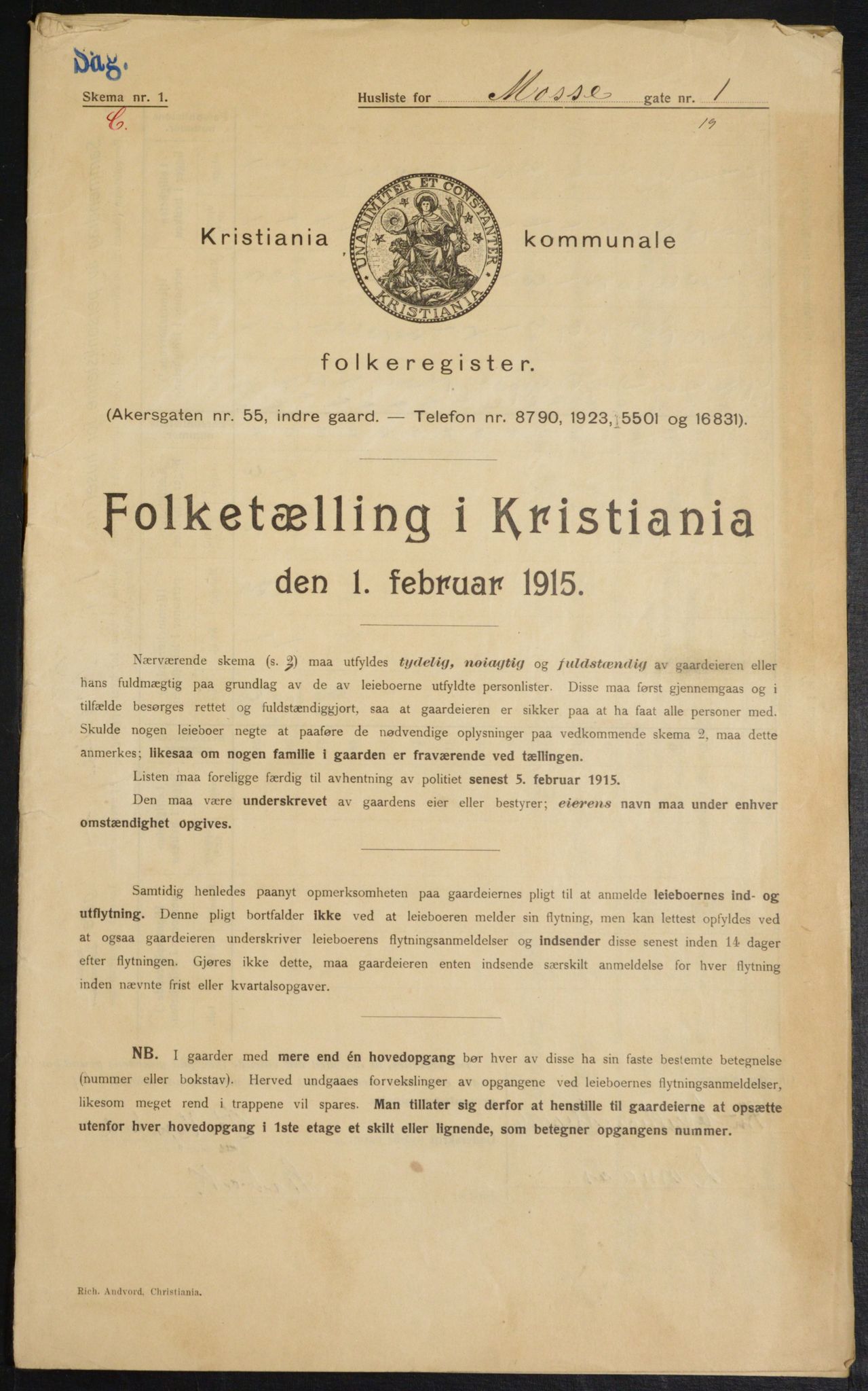 OBA, Municipal Census 1915 for Kristiania, 1915, p. 65089