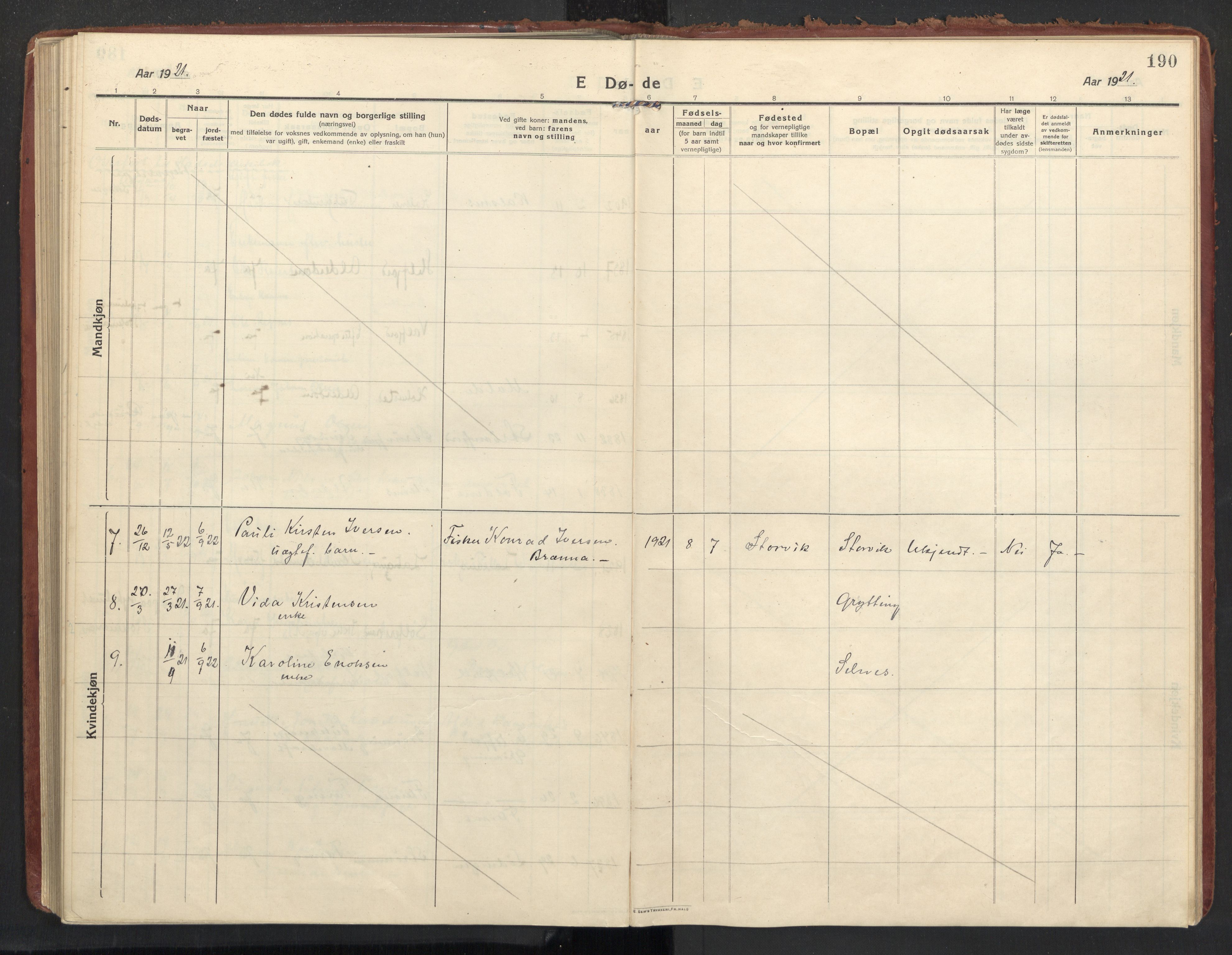 Ministerialprotokoller, klokkerbøker og fødselsregistre - Nordland, AV/SAT-A-1459/890/L1288: Parish register (official) no. 890A03, 1915-1925, p. 190