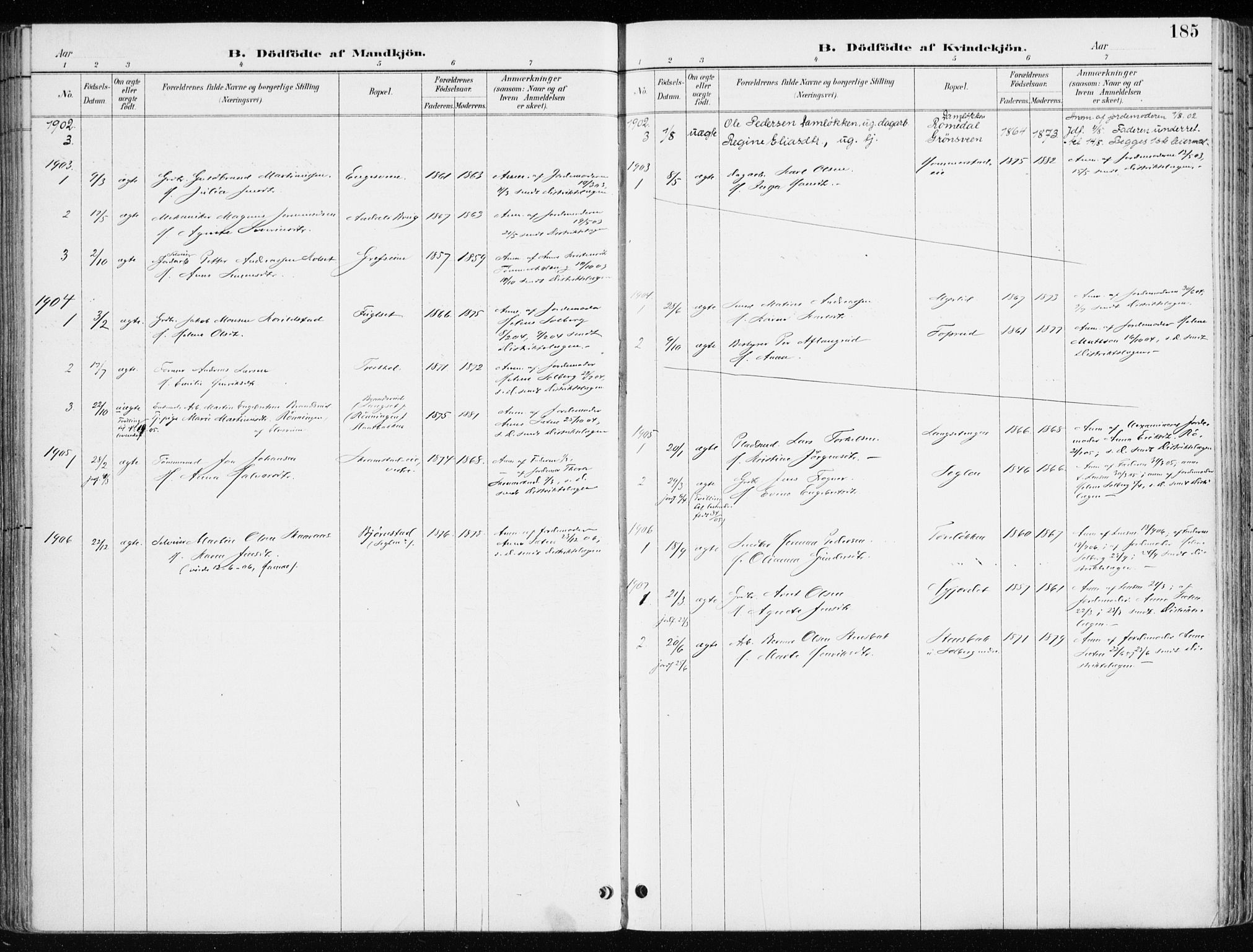 Løten prestekontor, SAH/PREST-022/K/Ka/L0010: Parish register (official) no. 10, 1892-1907, p. 185