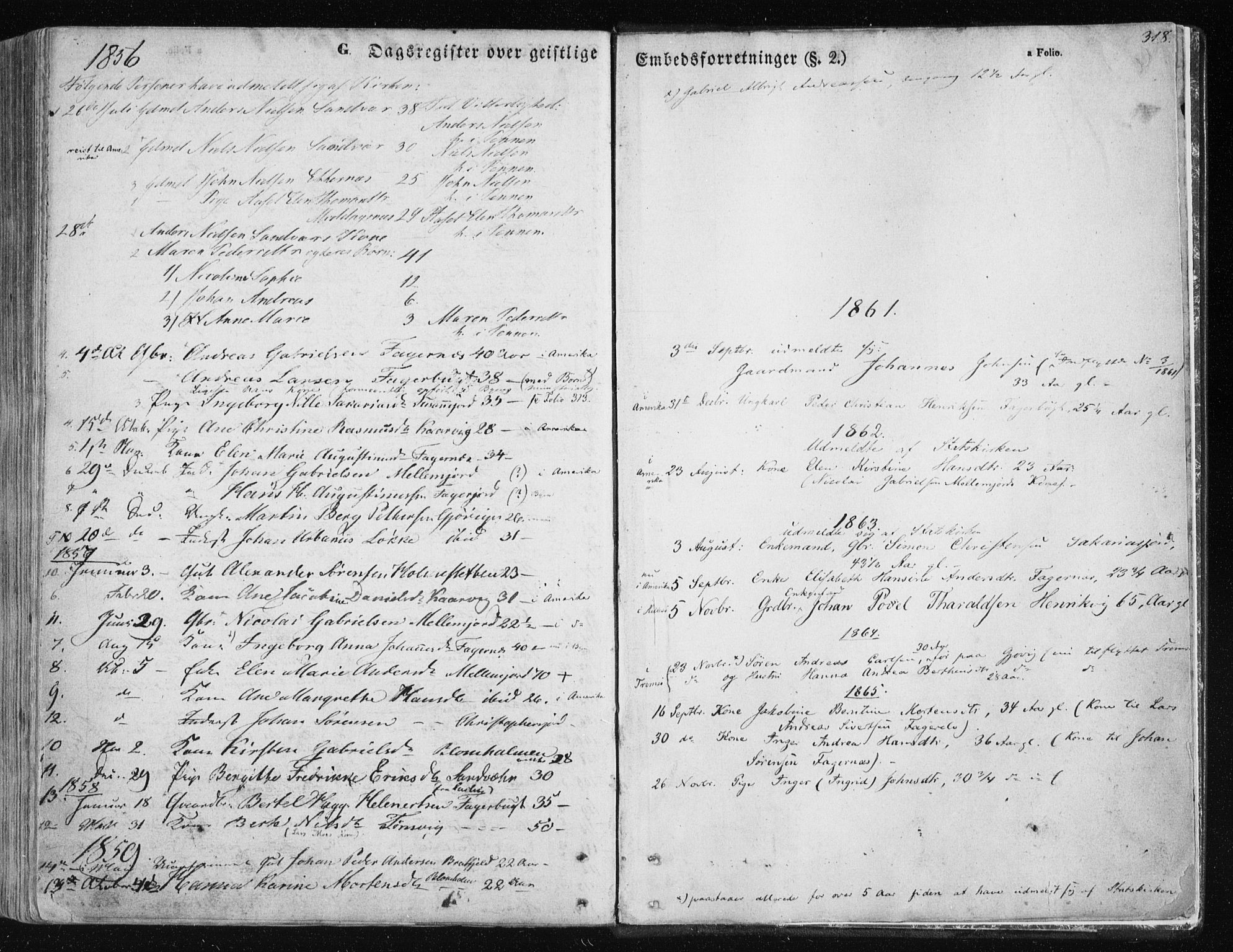 Tromsøysund sokneprestkontor, SATØ/S-1304/G/Ga/L0001kirke: Parish register (official) no. 1, 1856-1867, p. 318
