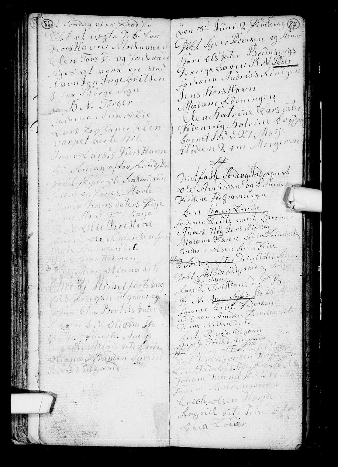 Hvaler prestekontor Kirkebøker, AV/SAO-A-2001/F/Fa/L0002: Parish register (official) no. I 2, 1749-1816, p. 86-87