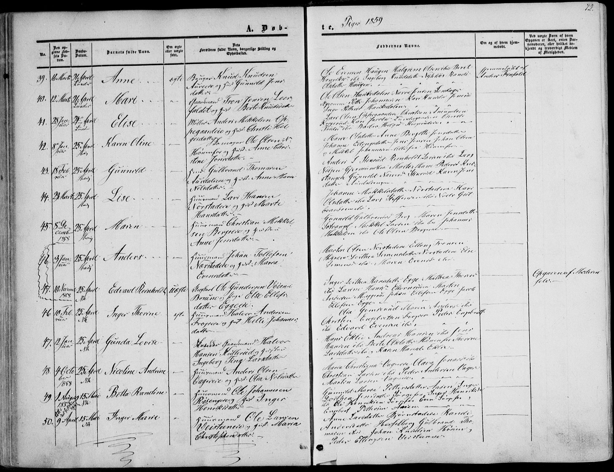 Norderhov kirkebøker, AV/SAKO-A-237/F/Fa/L0012: Parish register (official) no. 12, 1856-1865, p. 72