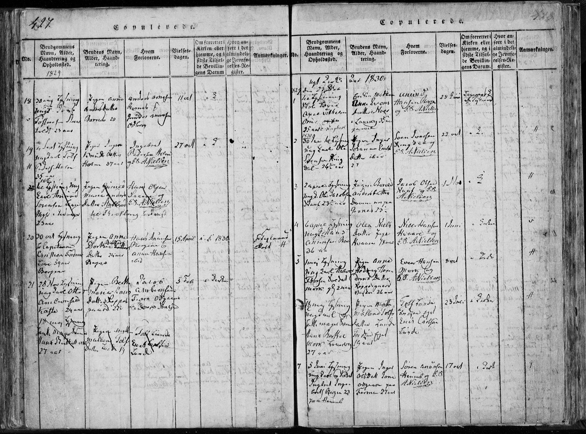 Hedrum kirkebøker, AV/SAKO-A-344/F/Fa/L0004: Parish register (official) no. I 4, 1817-1835, p. 427-428