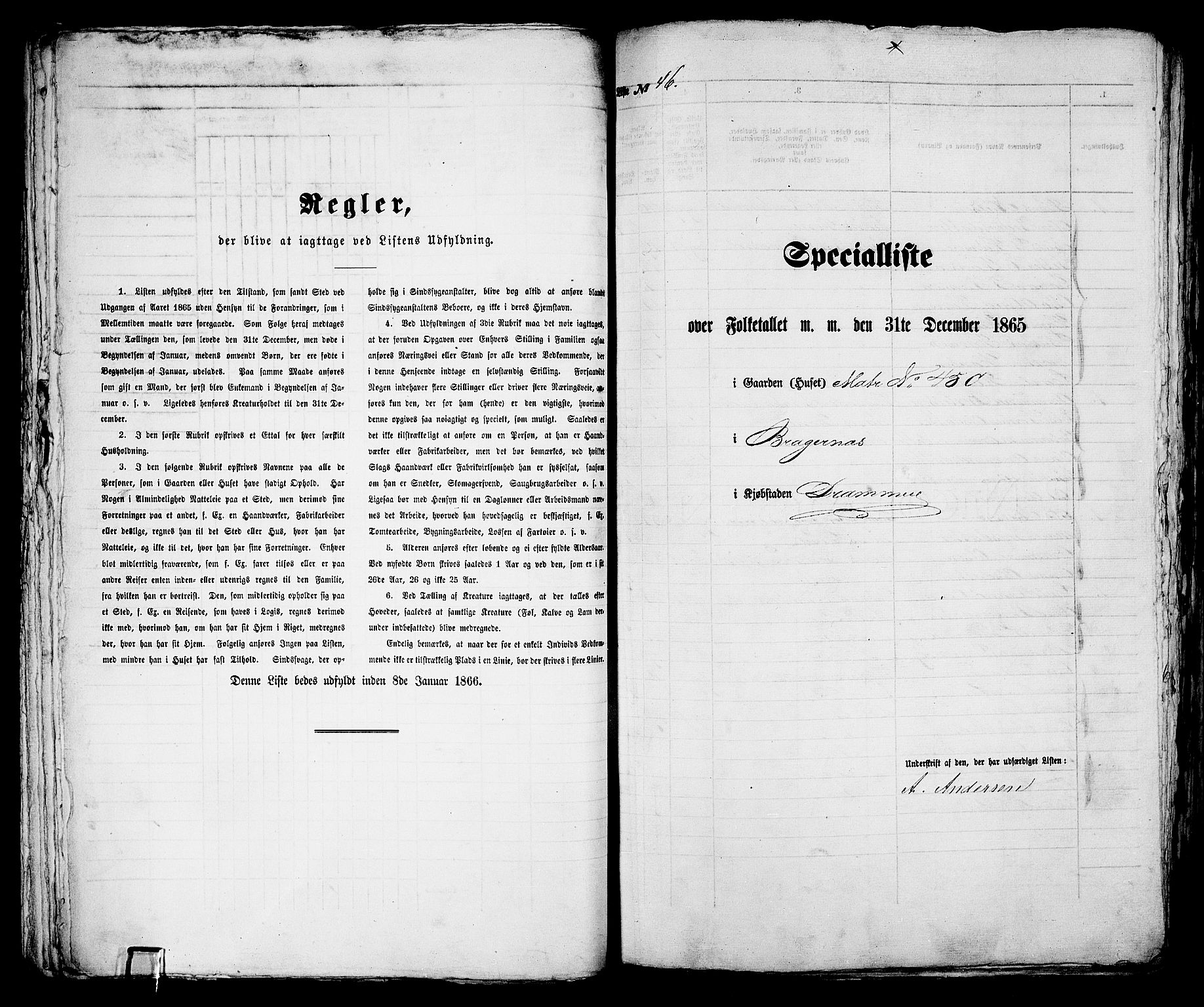 RA, 1865 census for Bragernes in Drammen, 1865, p. 109