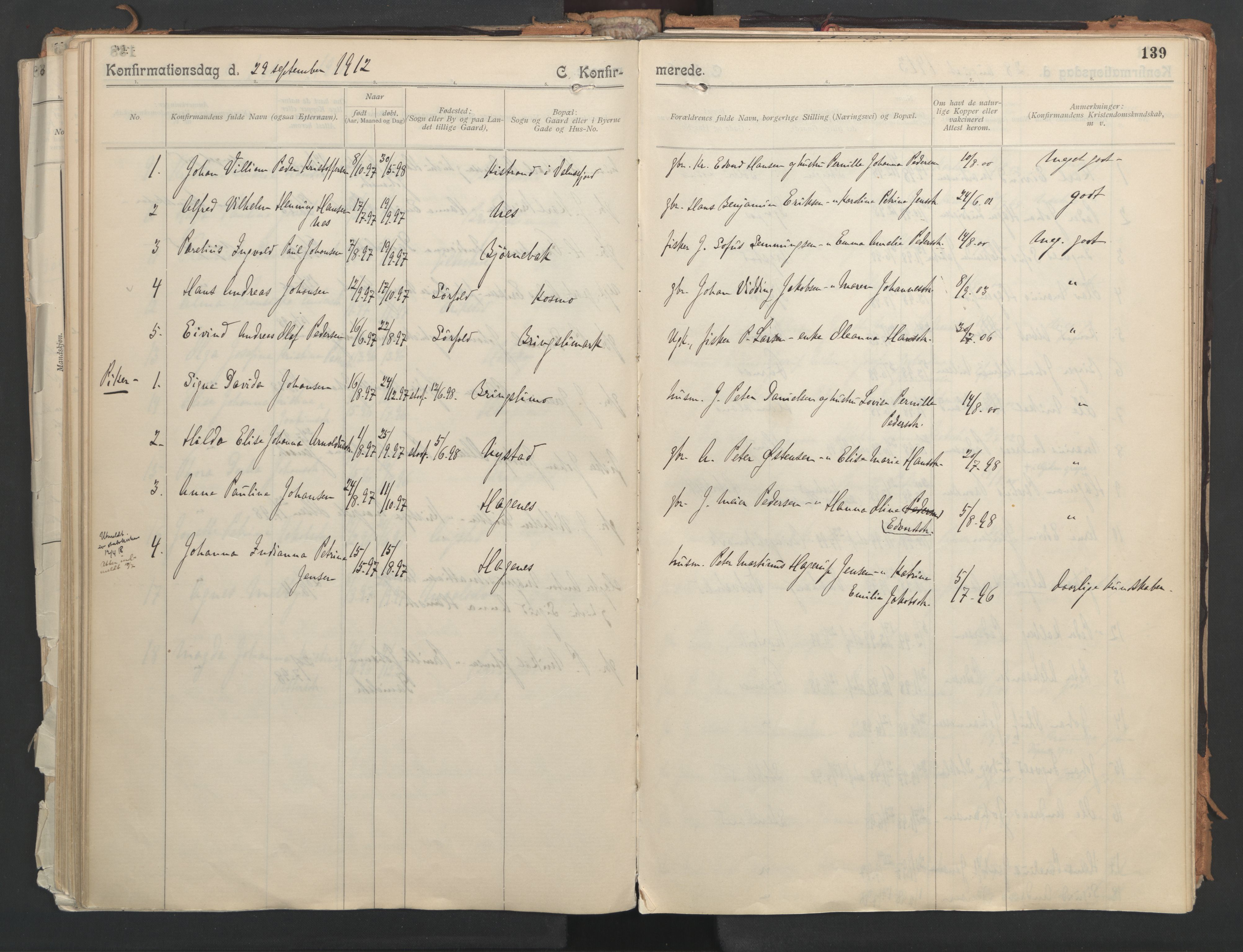 Ministerialprotokoller, klokkerbøker og fødselsregistre - Nordland, AV/SAT-A-1459/851/L0724: Parish register (official) no. 851A01, 1901-1922, p. 139