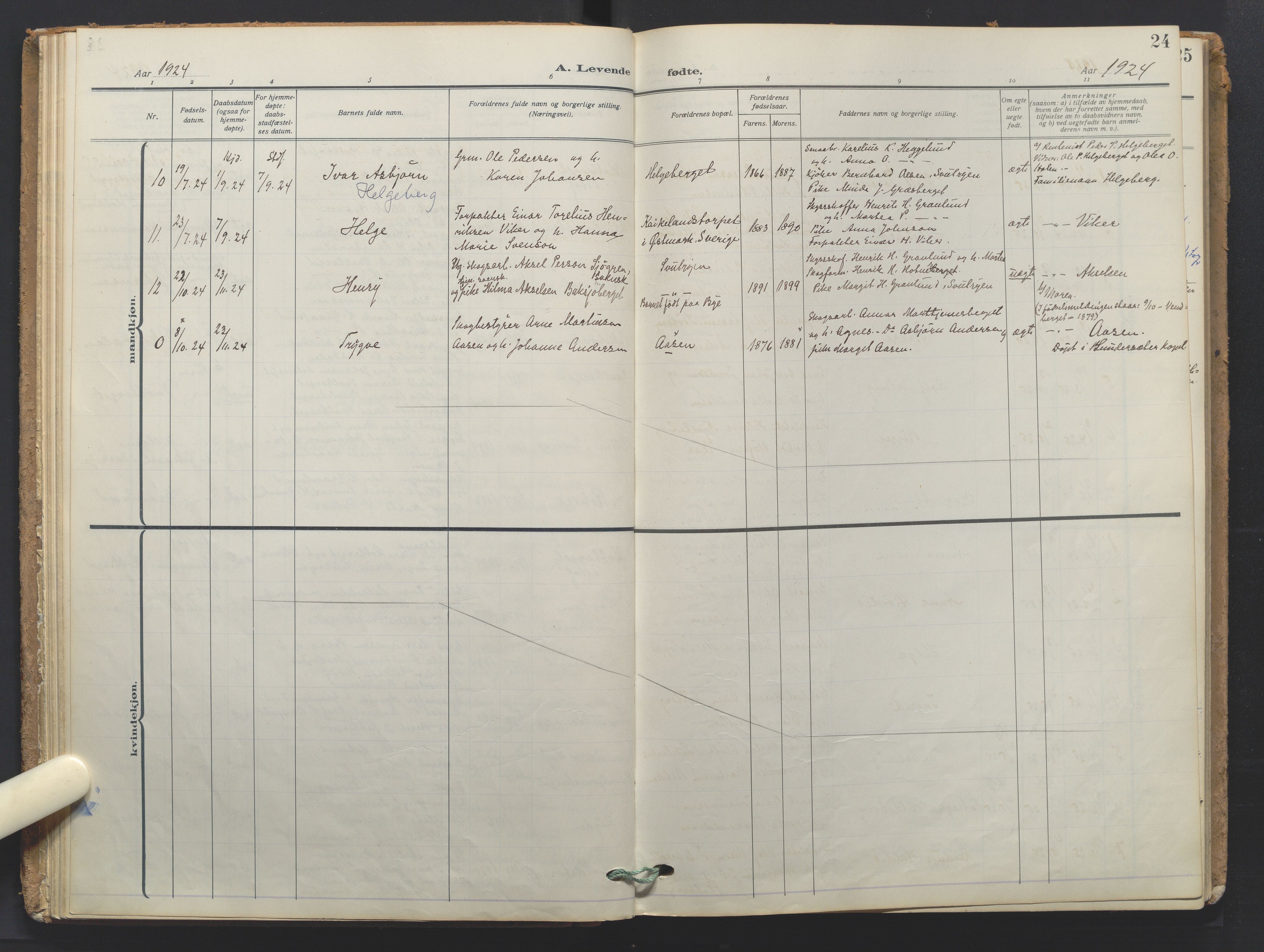 Grue prestekontor, AV/SAH-PREST-036/H/Ha/Haa/L0016: Parish register (official) no. 16, 1916-1947, p. 24