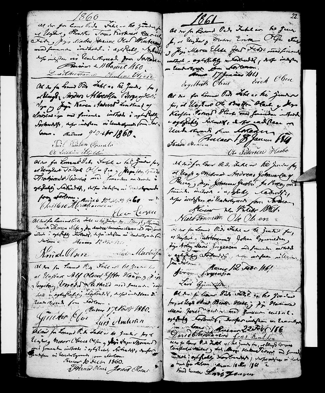 Risør sokneprestkontor, SAK/1111-0035/F/Fb/L0003: Parish register (copy) no. B 3 /1, 1812-1874, p. 22