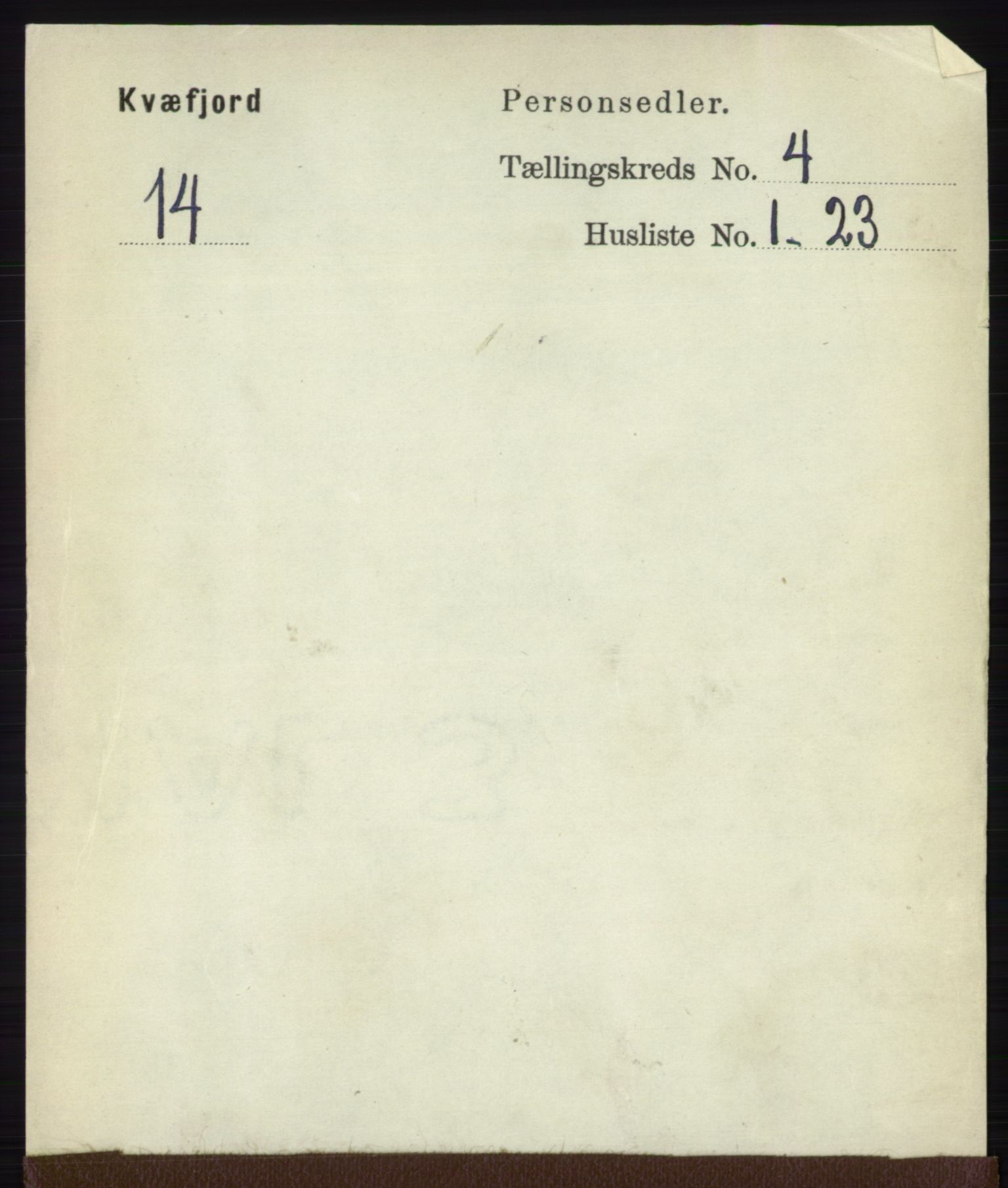 RA, 1891 census for 1911 Kvæfjord, 1891, p. 1890